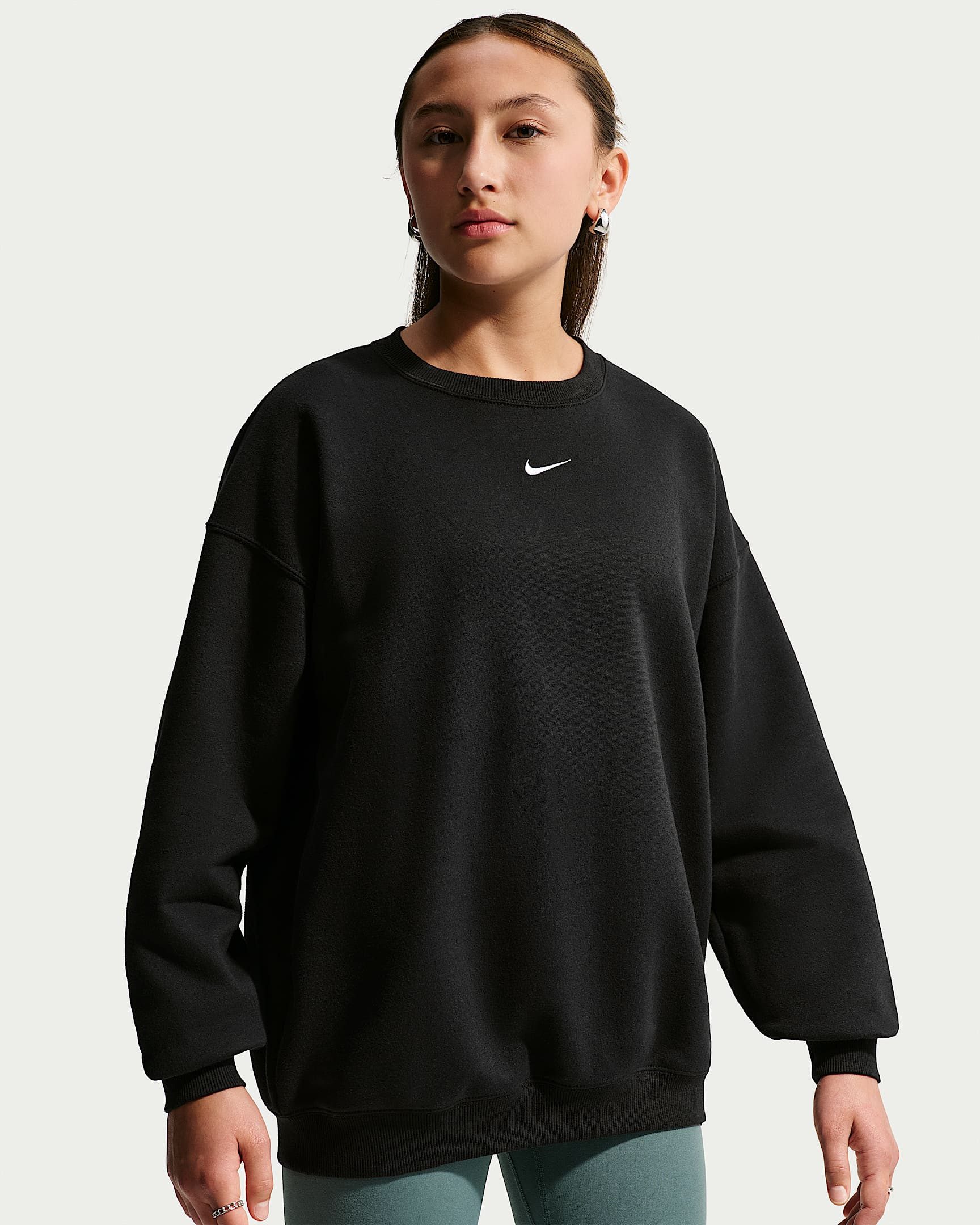 Nike Sportswear Sweatshirt G NSW STUDIO FLC OS CRW LBR für Mädchen und Jugendliche