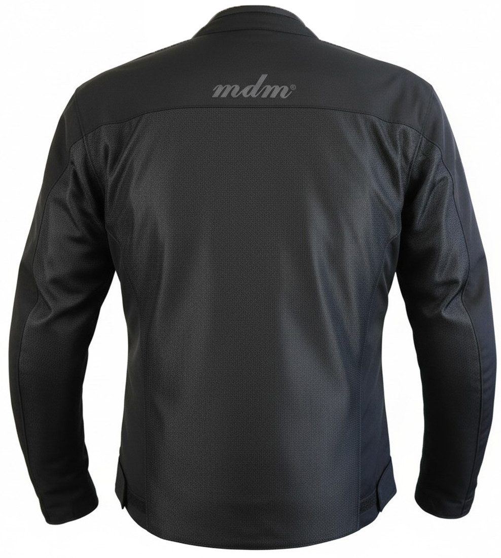 MDM Motorradjacke Herren Air Mesh Motorradjacke Schwarz, mit Protektoren, Atmungsaktiv Leicht für den Sommer – Bild 4 von 5