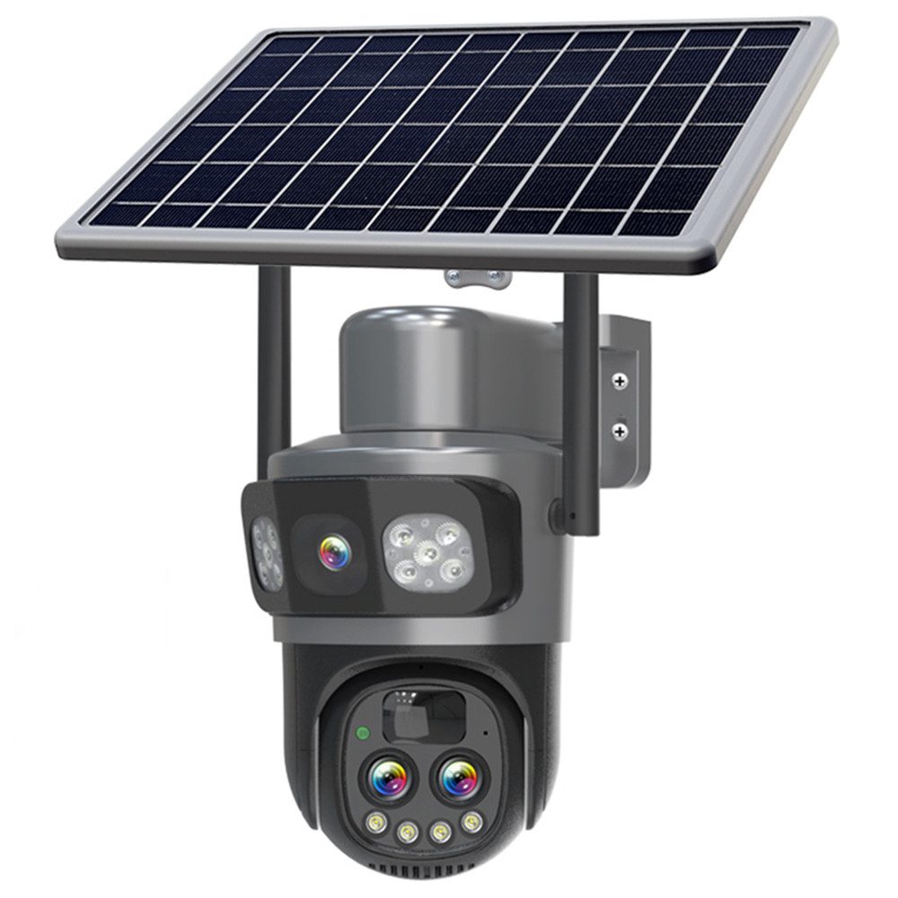 MECO Überwachungskamera (Solar WLAN Überwachungskamera mit 10× Zoom & 360° Drehung, Full HD, Nachtsicht, Zwei-Wege-Audio)