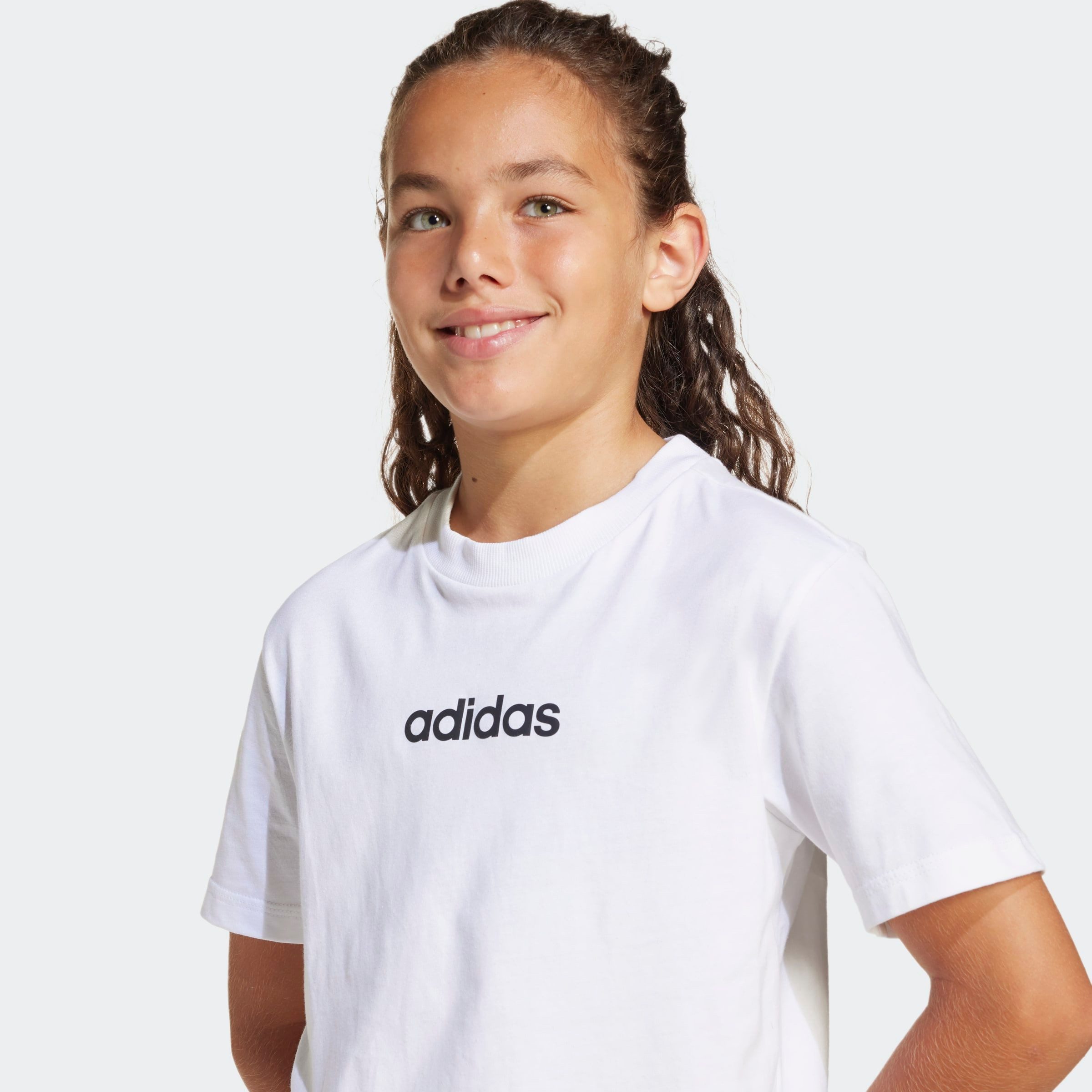 adidas Sportswear T-Shirt J LIN TEE 160 sportlicher Stil, Rundhalsausschnitt, lässige Passform