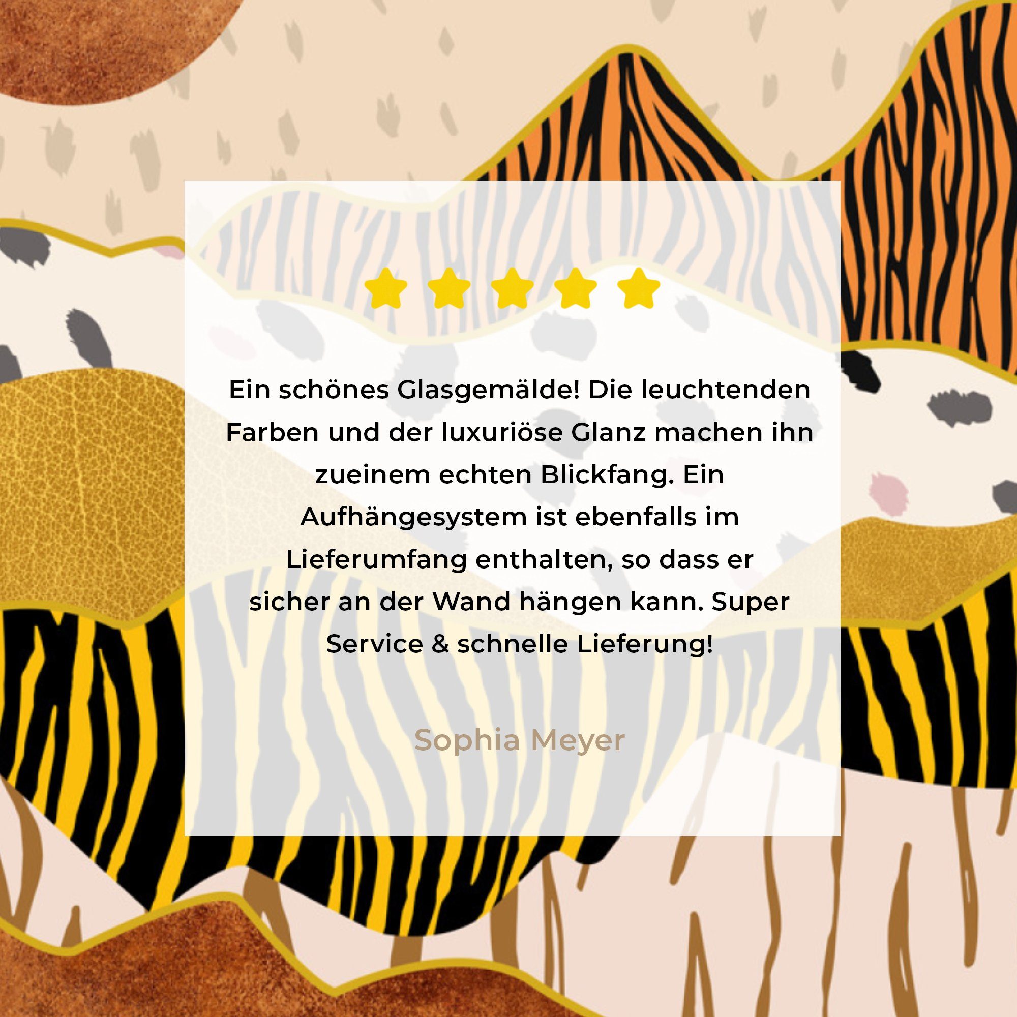 - - auf - Gold Glas Abstrakt, Tiger Glas - Acrylglasbild Pastell Wandbild auf bunt - Wanddekoration Druck (1 MuchoWow - - - Foto Tiger Bilder Glasbilder Druck St),