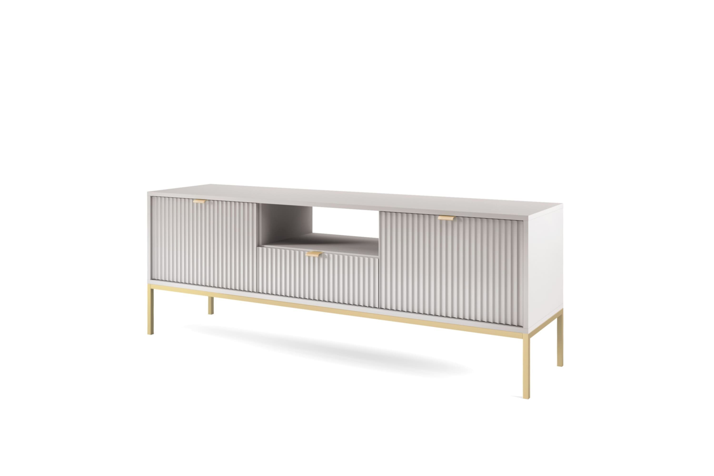 MOEBLO TV-Board Light RTV154 (Lowboard Fernsehtisch TV Bank TV Tisch Fernseher Tisch TV Möbel - RTV-Schrank, geriffelt, moderne), (HxBxT):56 x154x39 cm
