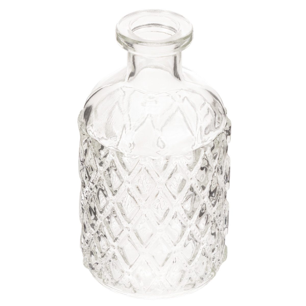 Florists Products Tischvase Elegante Glasvase mit Rautenstruktur für Dekoration und, 6 Stück