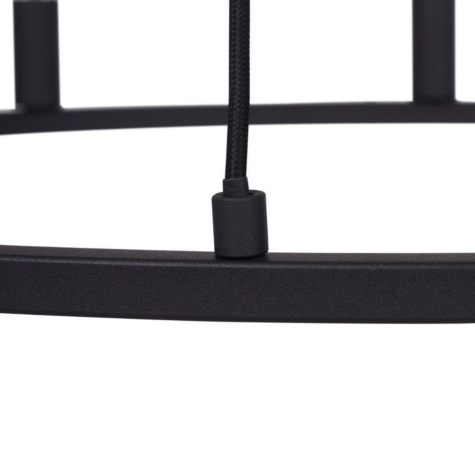 Qazqa Pendelleuchte Knight, ohne Leuchtmittel, E14, Schwarz, Industrie, Stahl, 7-flammig