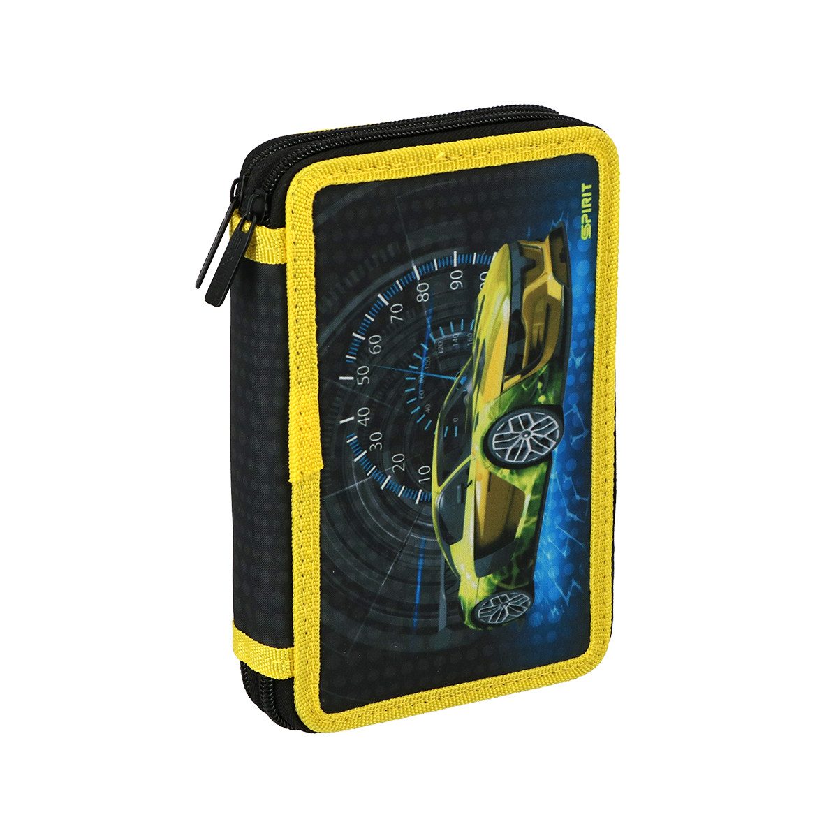 Spirit Federmäppchen SPIRIT Schüler Etui 28 teilig 2-Zipper Mäppchen SPORT CAR Auto
