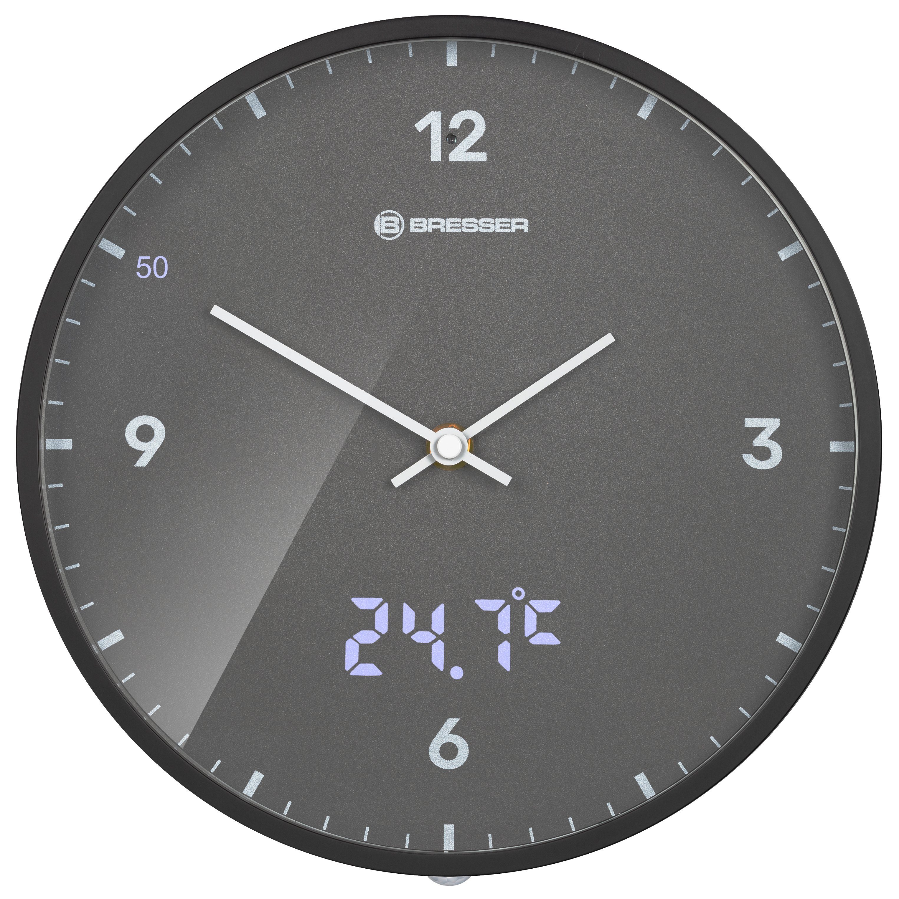 BRESSER Wanduhr MyTime LEDsec Wanduhr 24 cm - anthrazit günstig online kaufen
