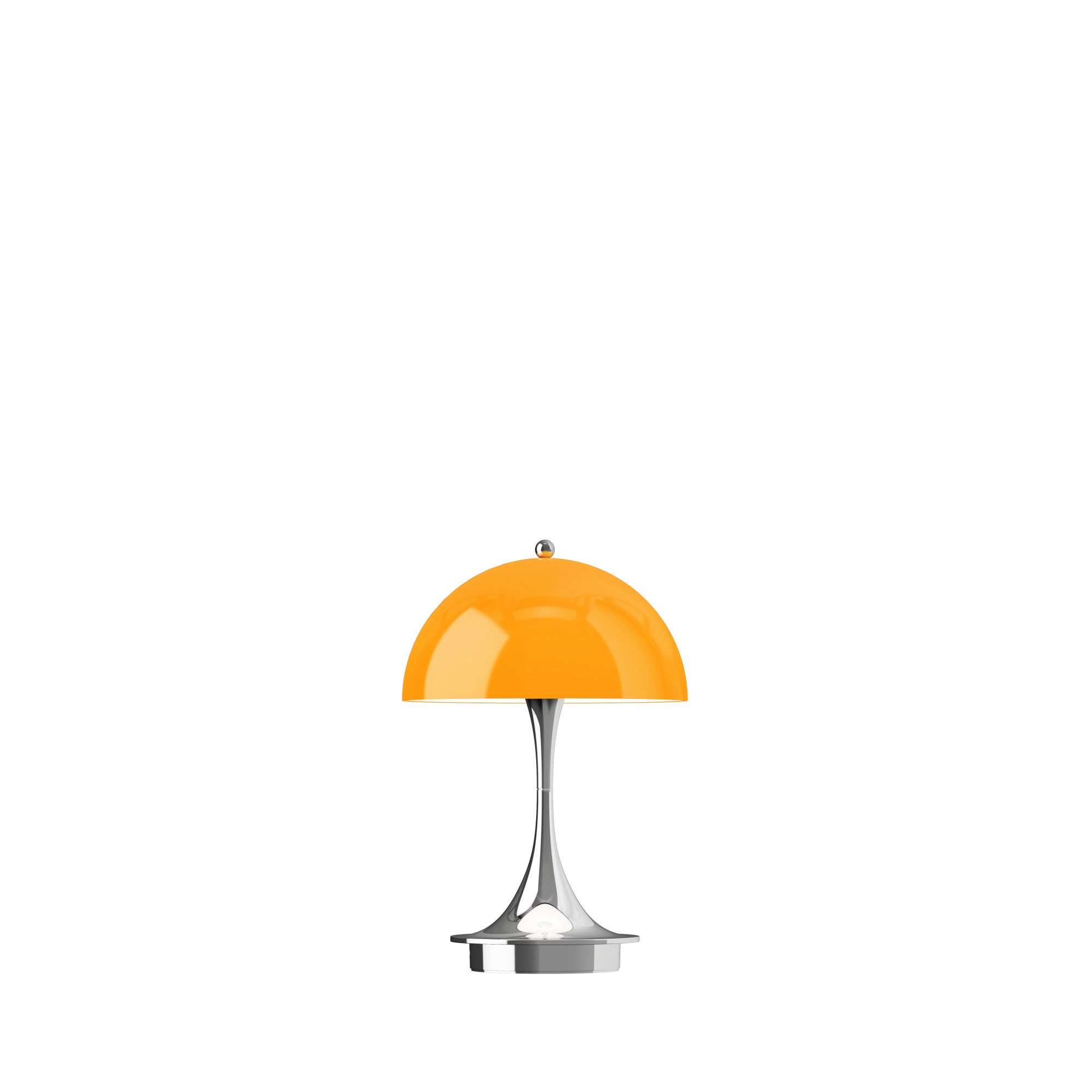 Louis Poulsen Tischleuchte Louis Poulsen Tischleuchte Panthella 160 Portable Chrome Opal orange