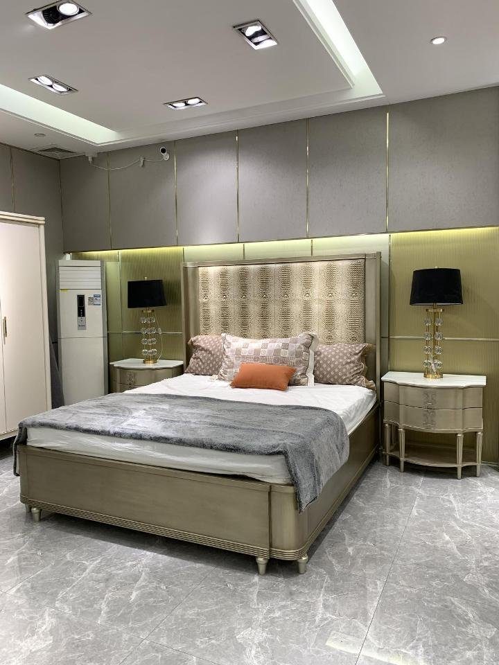 JVmoebel Bett, Luxus Bett Doppel Bett Holz Crocco Stil Design Neu