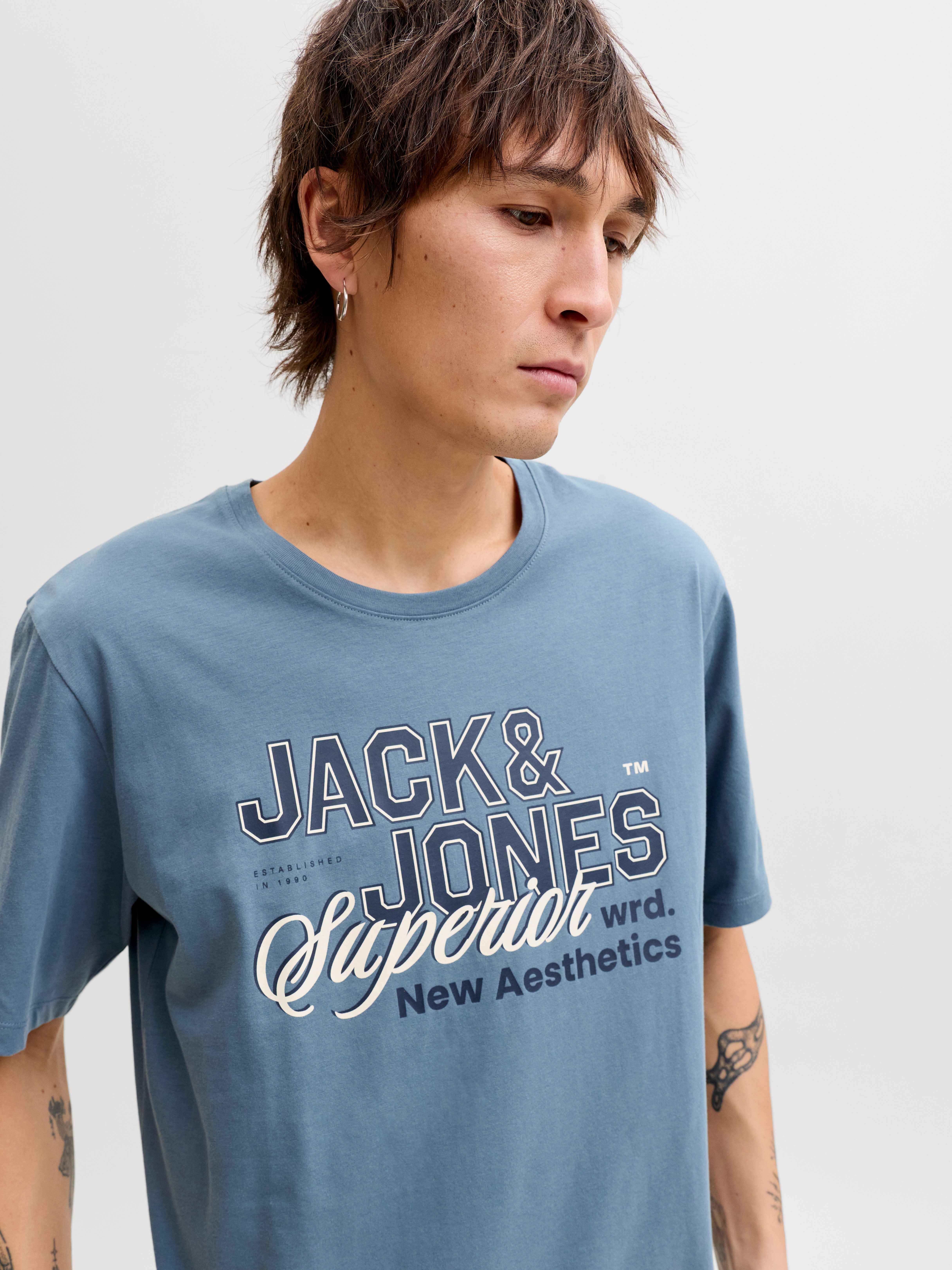 Jack & Jones Rundhalsshirt JJELOGO TEE SS O-NECK 2 COL SS26 SN mit Grafikprint
