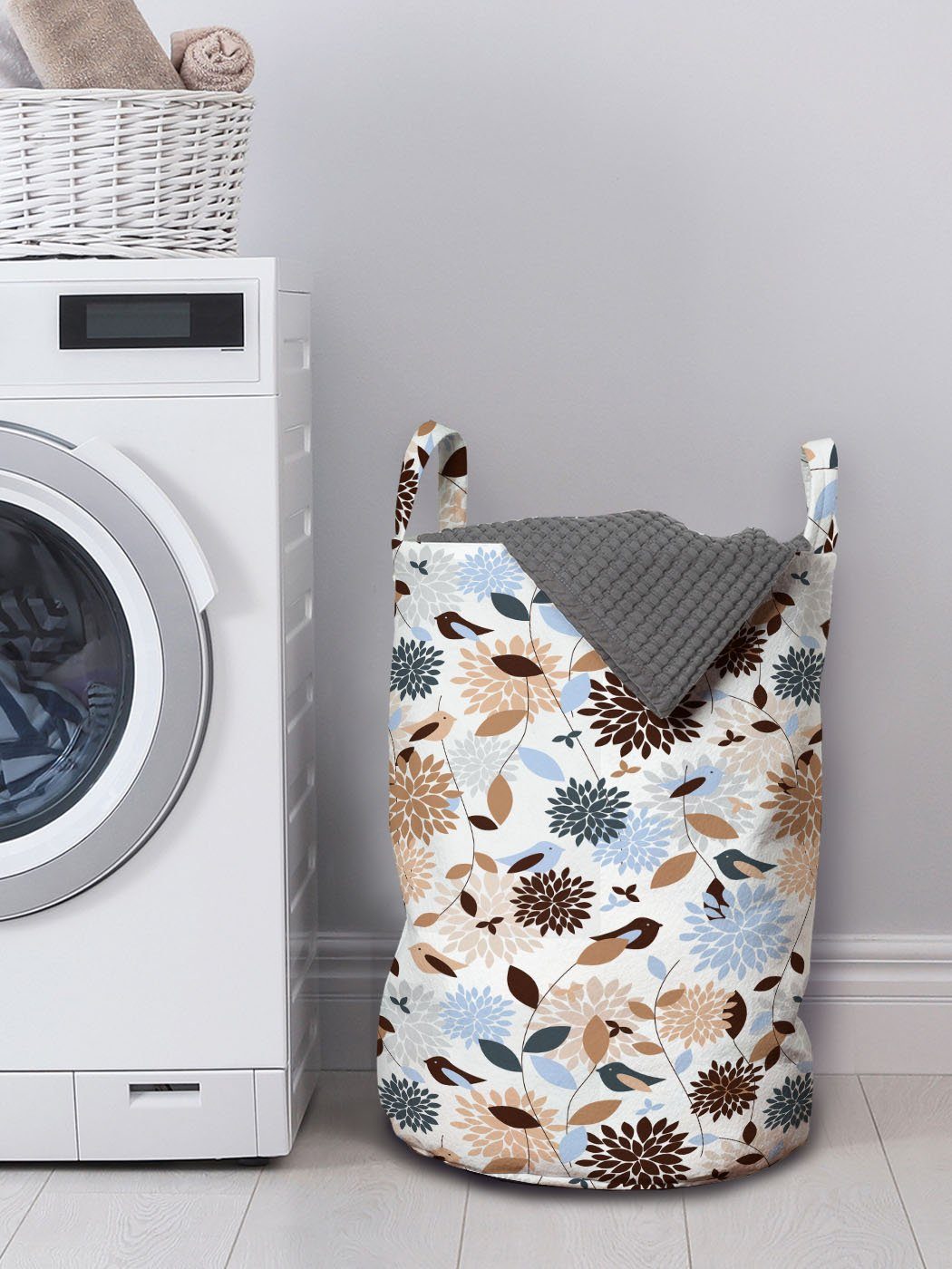 Griffen Kordelzugverschluss Erdfarben Wäschekorb Zusammenfassung Hydrangea Waschsalons, mit für Abakuhaus Wäschesäckchen