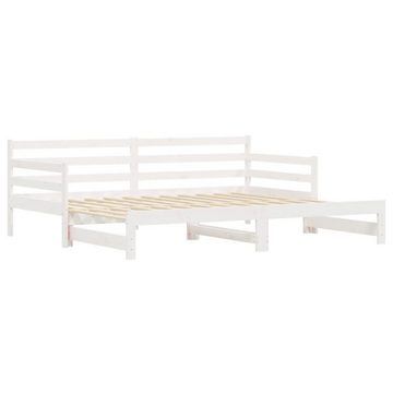 furnicato Bett Tagesbett Ausziehbar Weiß 90x190 cm Massivholz Kiefer
