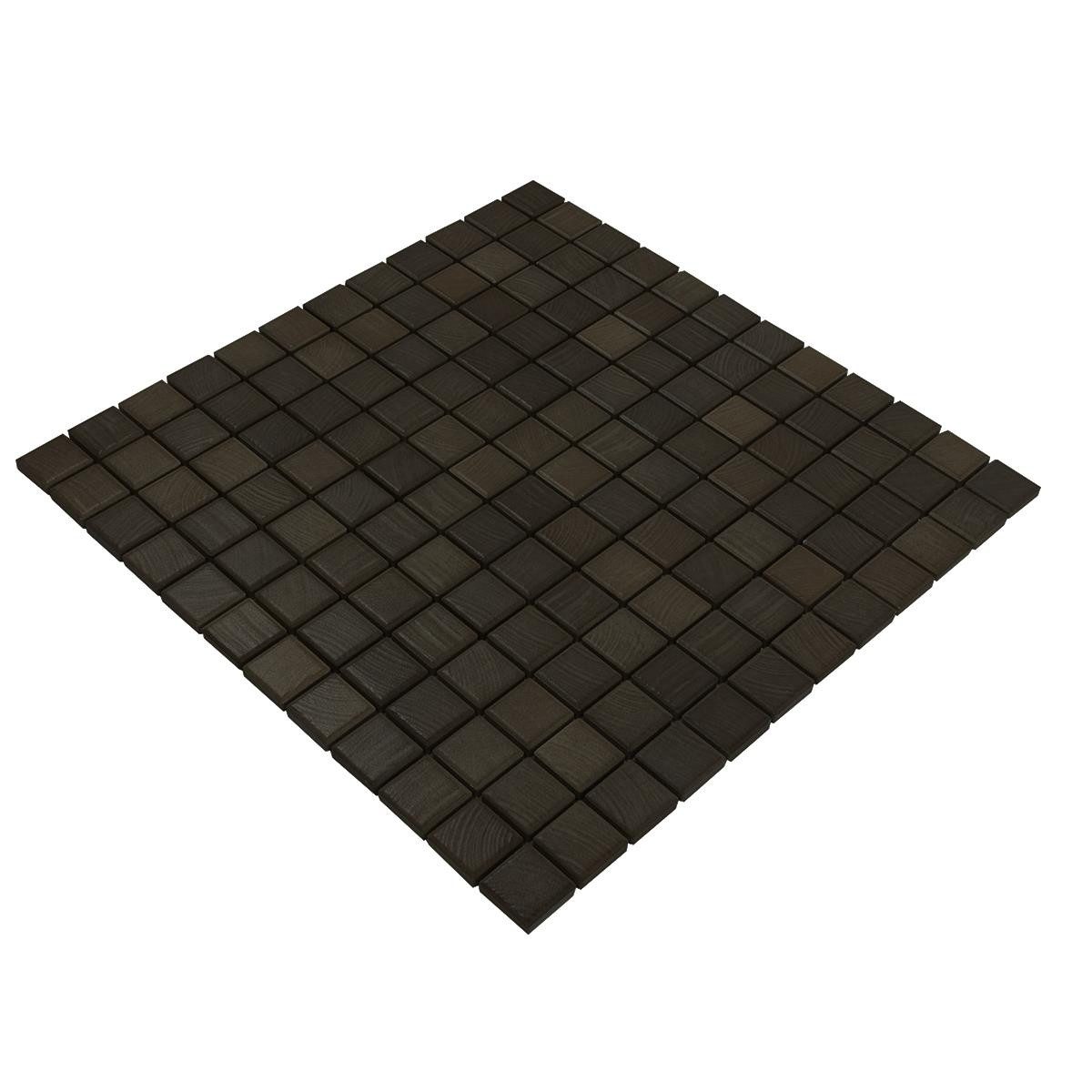 Mosafil Mosaikfliesen Keramikmosaik Fliesen Luminara Holzoptik, Keramik 29.700x29.700, anthrazit, Verlegefertig auf ein Netz geklebt - Frostsicher - Wasserdicht -