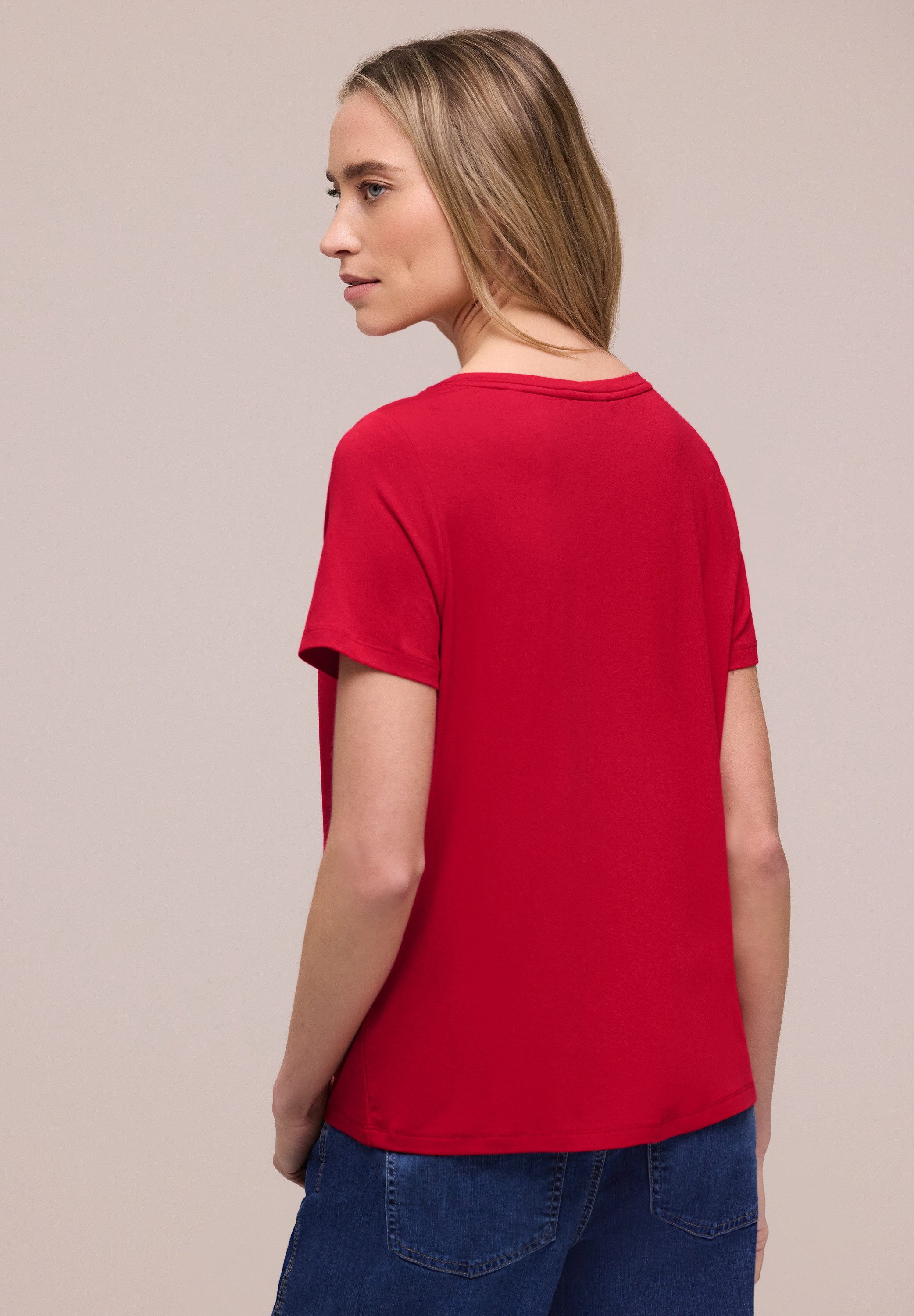 STREET ONE Rundhalsshirt Sommershirt mit Wording-Print