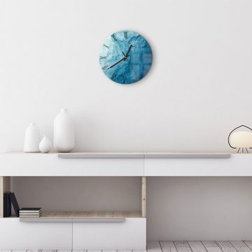 DEQORI Wanduhr 'Aufgewühlte Wellen' (Glas Glasuhr modern Wand Uhr Design Küchenuhr)