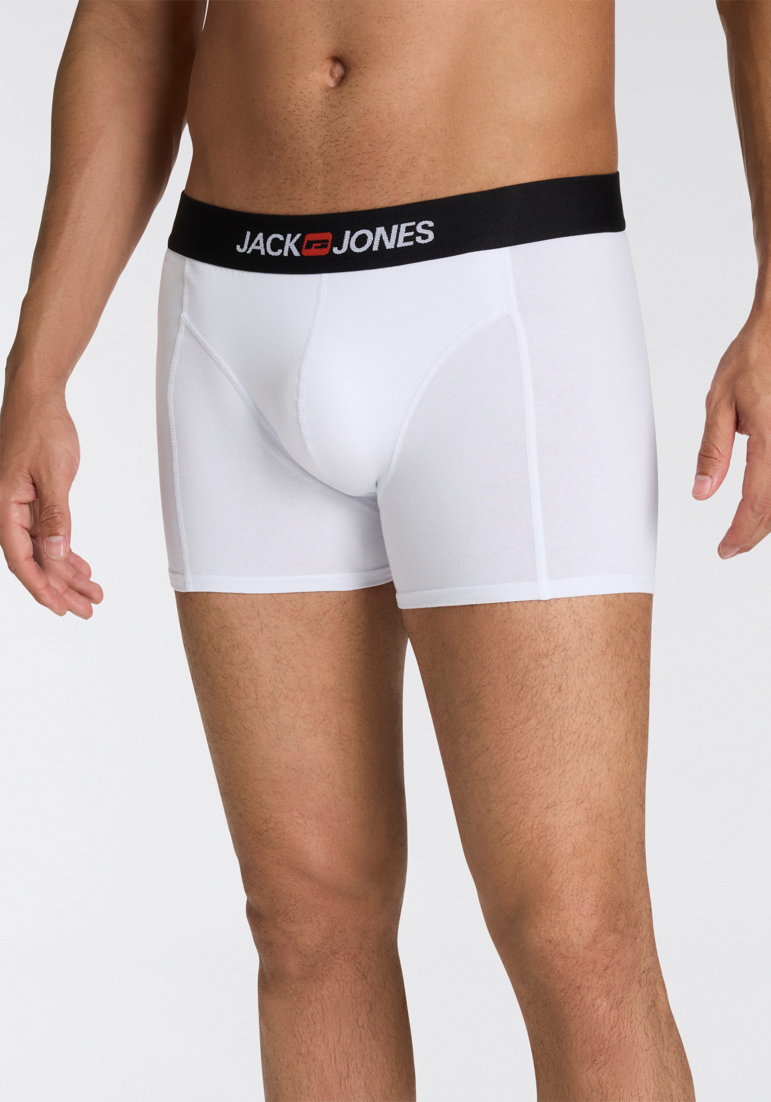 Jack & Jones Trunk JACOLD – Boxershorts mit farbigem Bund im 6er-Pack (Packung, 6-St) Druck, modisch, regular fit, Jersey