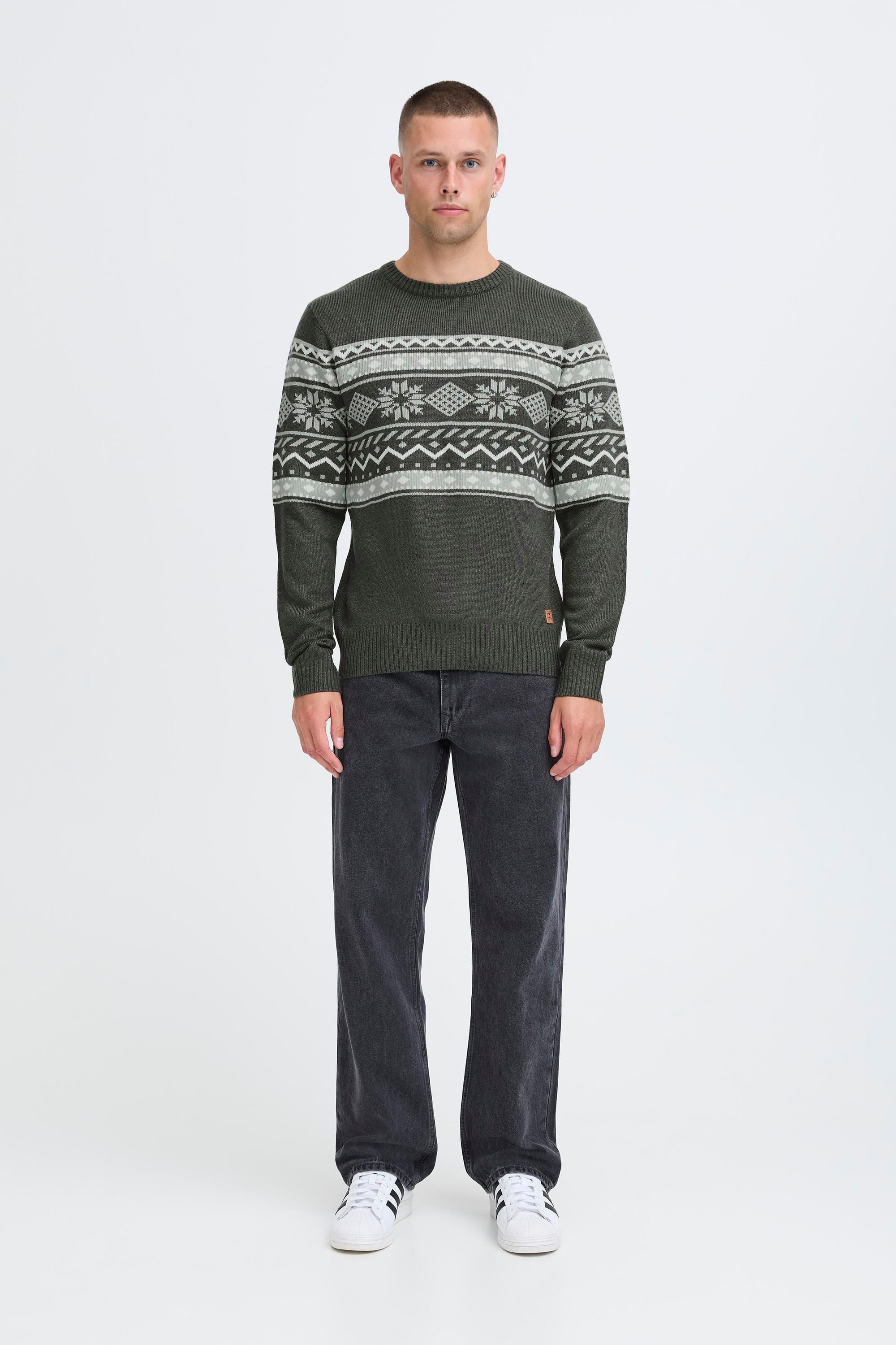Blend Strickpullover BHNohr Klassischer Norweger Grobstrickpullover