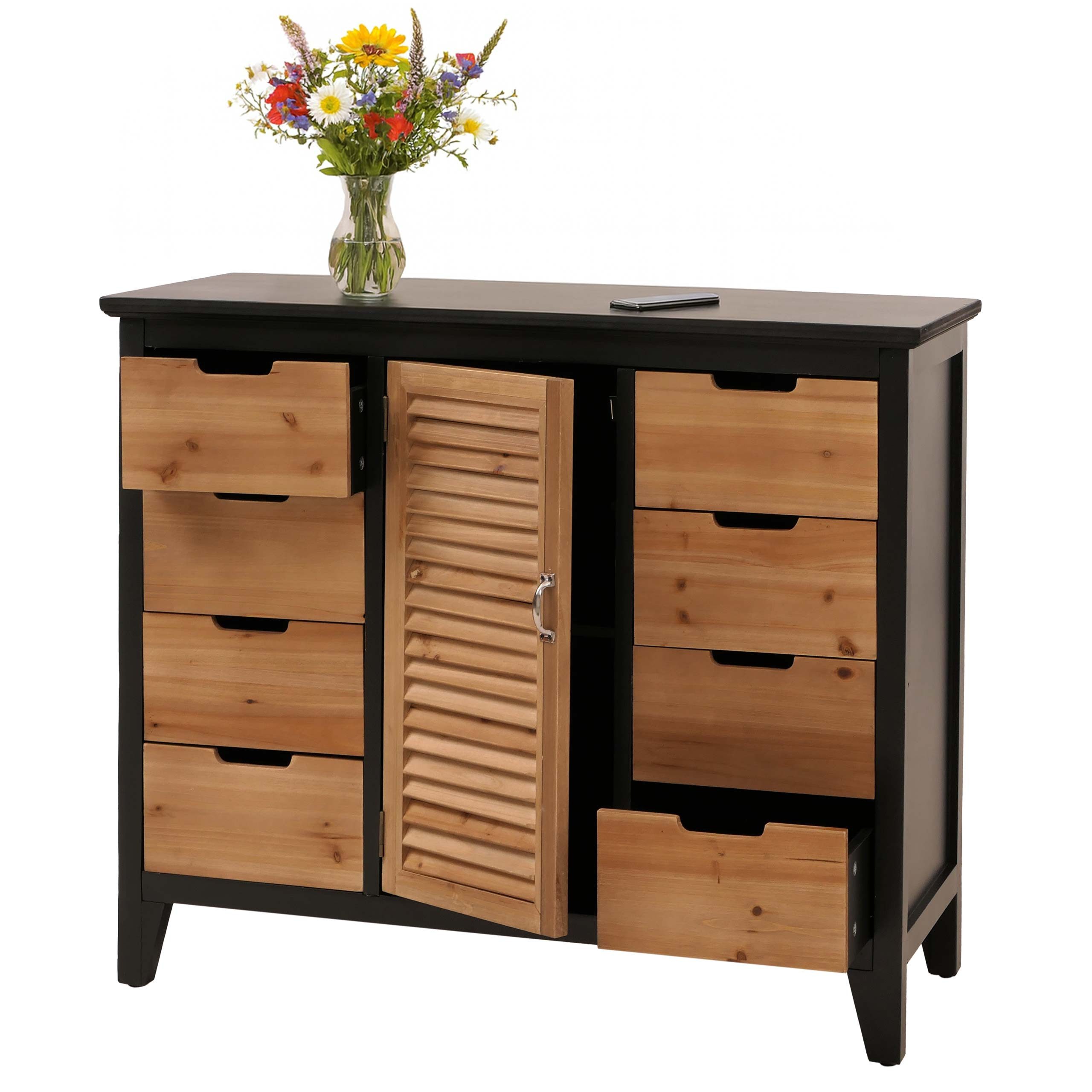 MCW Apothekerschrank HWC-O63 Dekorative Tür im Fensterladen-Design