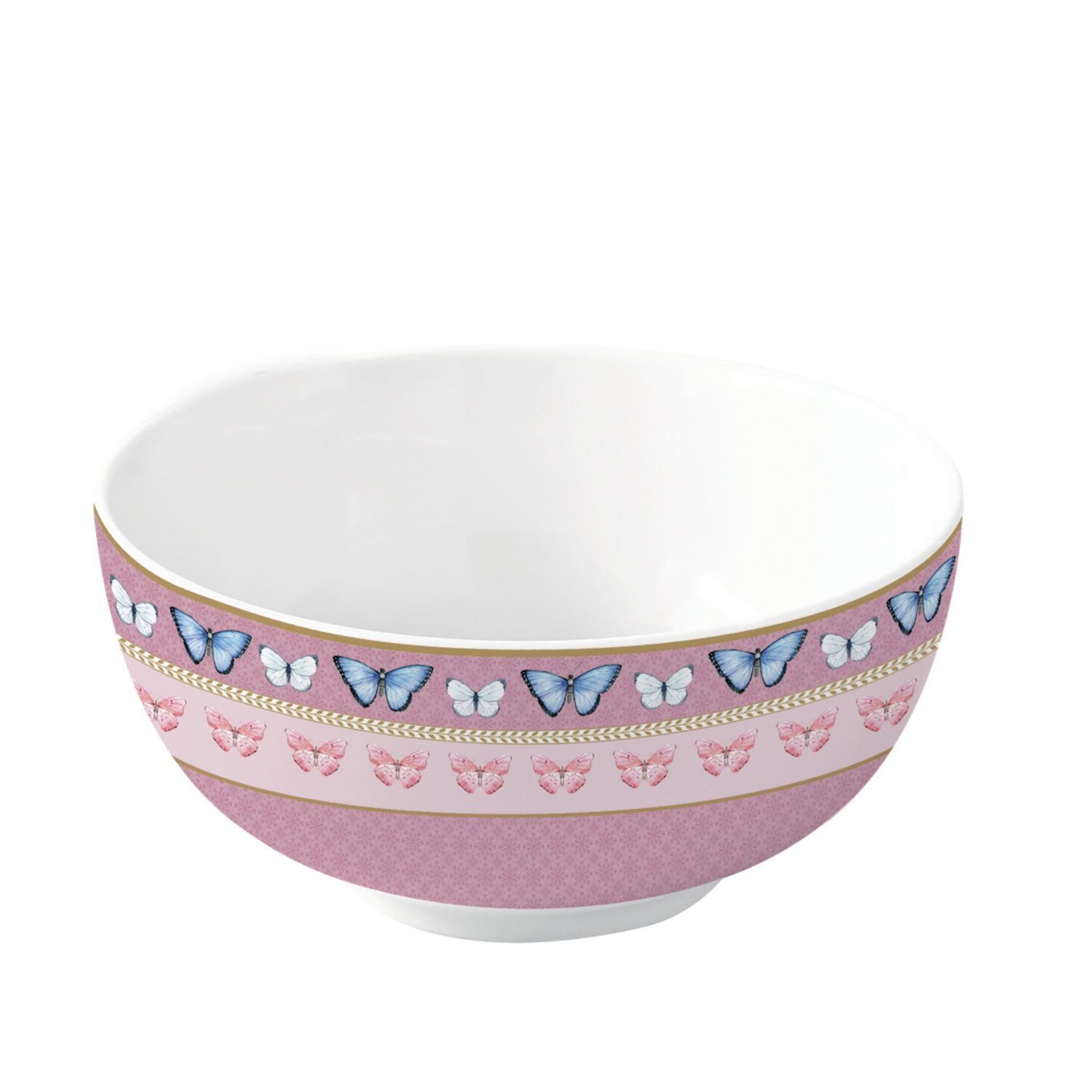 EasyLife Dessertschale Spring Parade, Porzellan, Spülmaschinengeeignet, Mehrfarbig, Motiv: Schmetterlinge & Blumenwiese