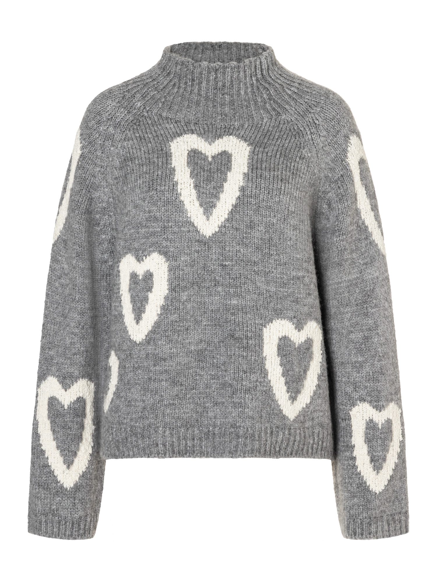 MORE&MORE Rundhalspullover softer Herz-Kuschelpullover günstig online kaufen