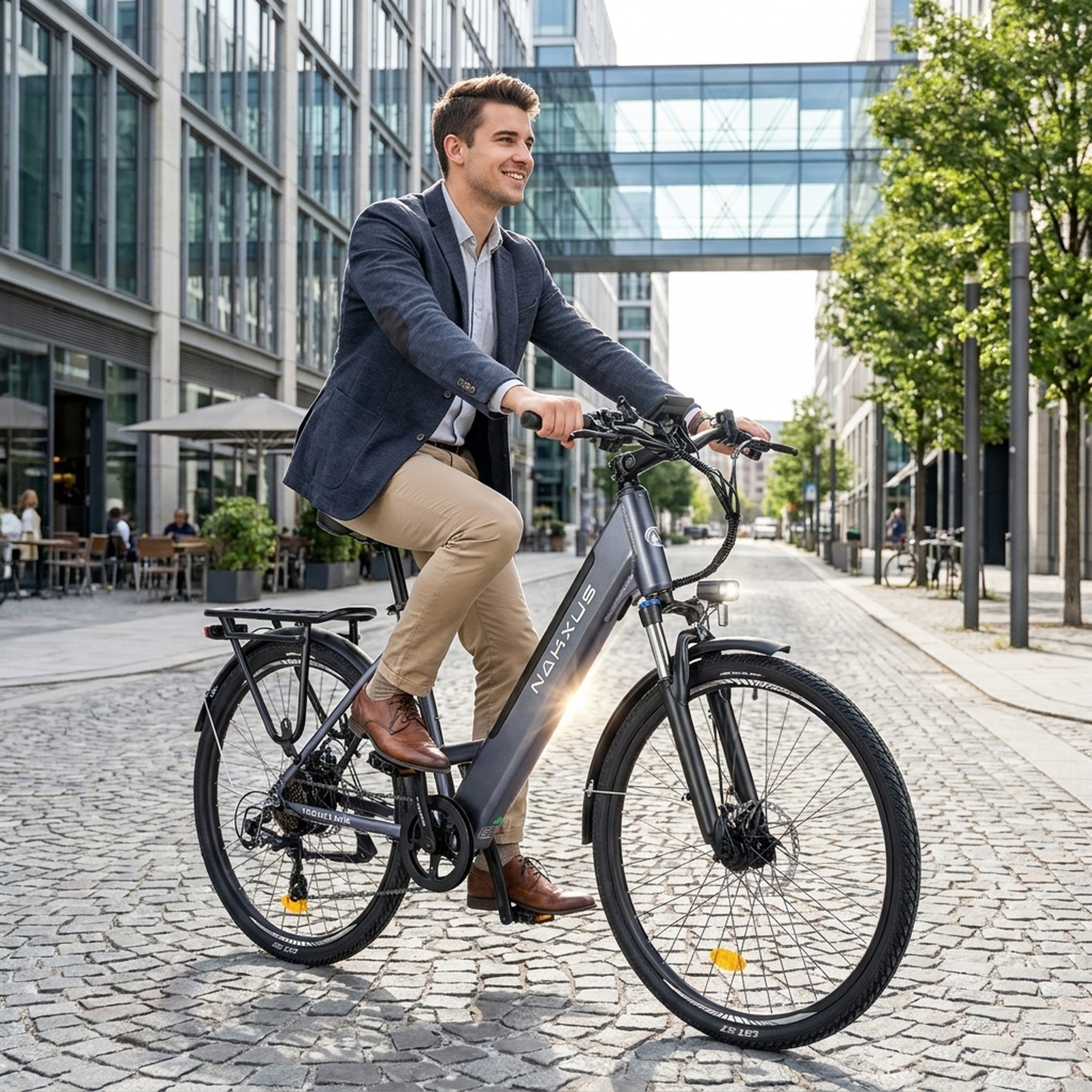 Vankel E-Bike Cityrad M208 26 Zoll mit Trapez-rahmen, leichtes Pedelec, Kettenschaltung, Heckmotor, 450 Wh, Elektrofahrrad mit 450Wh Akku und 60Nm Motor, Bluetooth-App-kompatibel