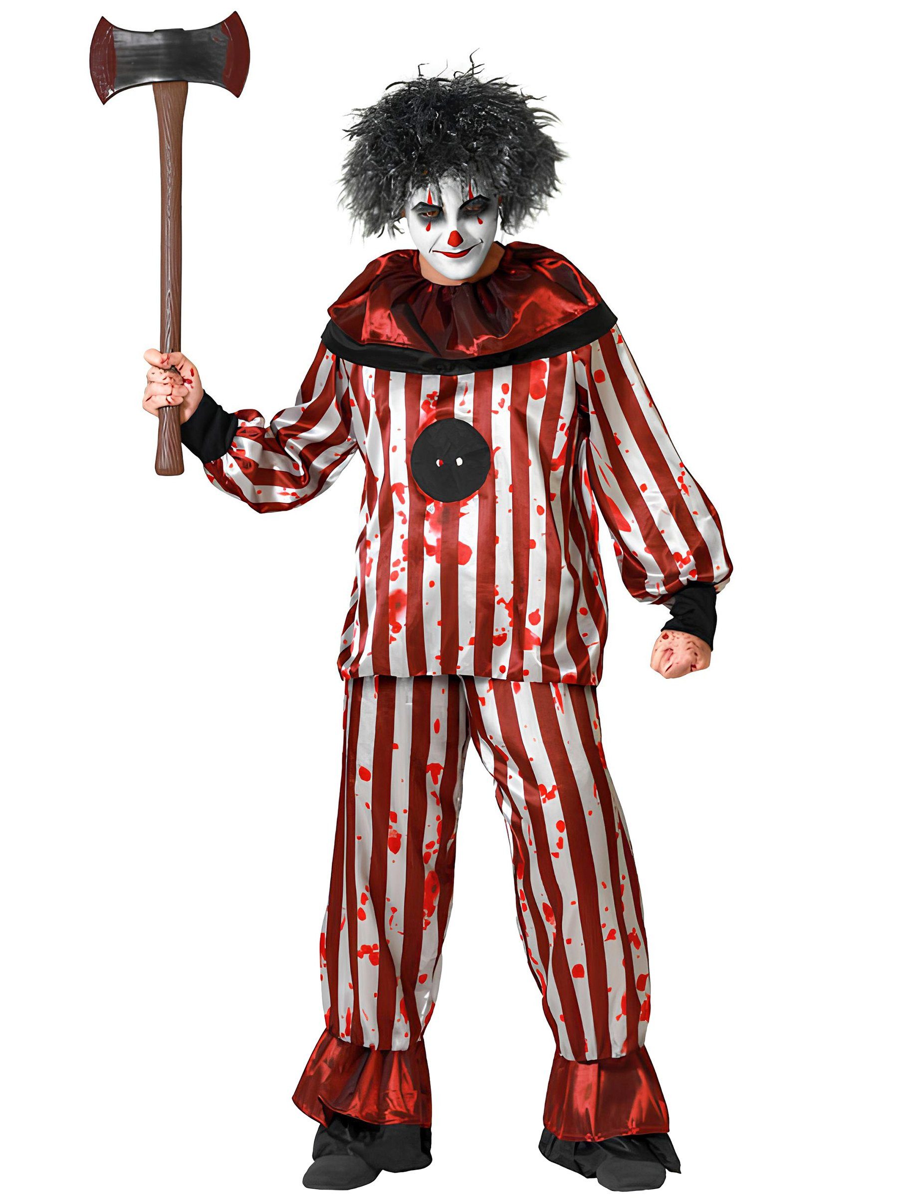 atosa Clown-Kostüm Albtraum Horrorclown für Herren plus size