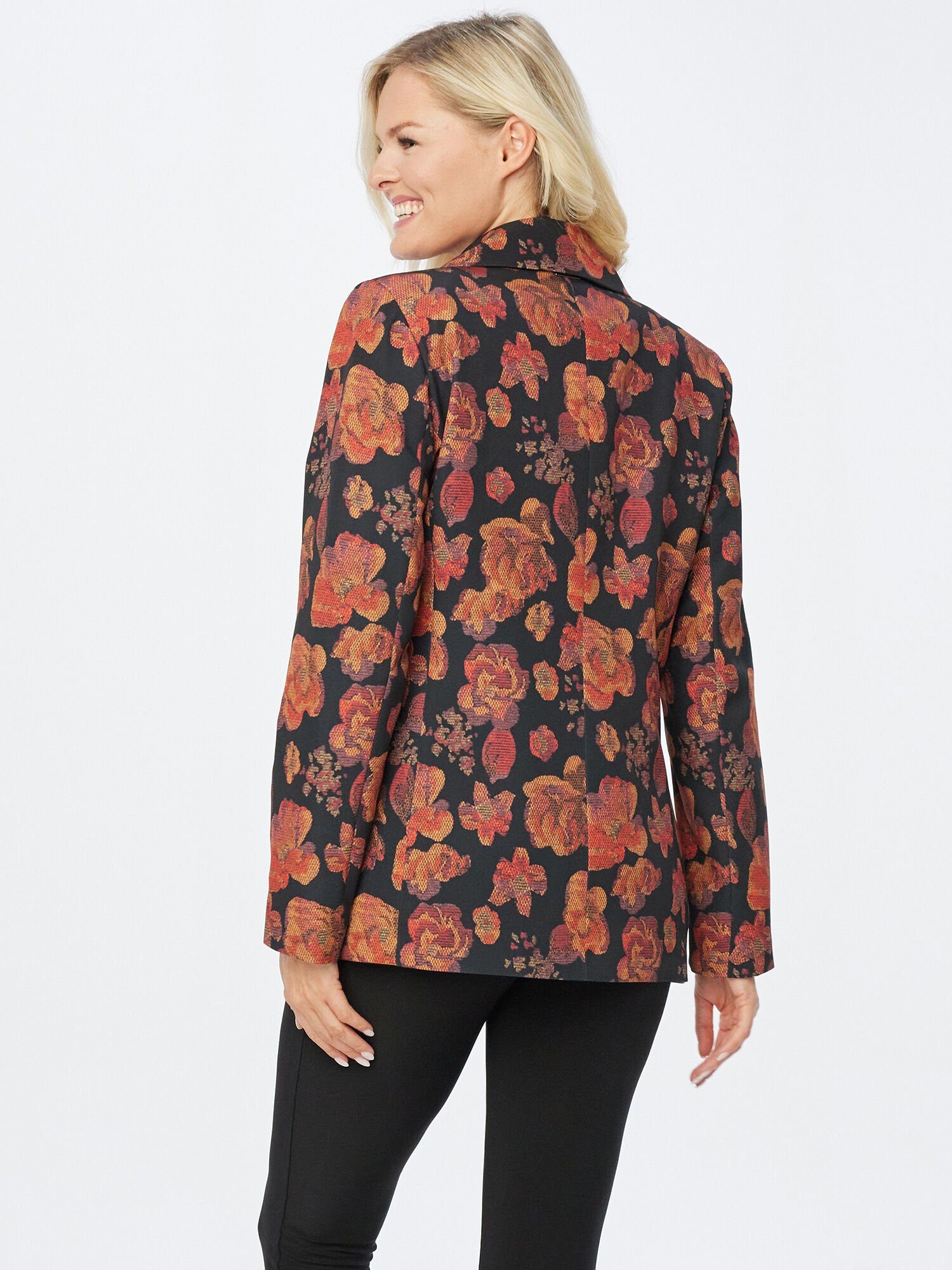 Sarah Kern Jackenblazer Jackett koerpernah mit Blumendruck günstig online kaufen