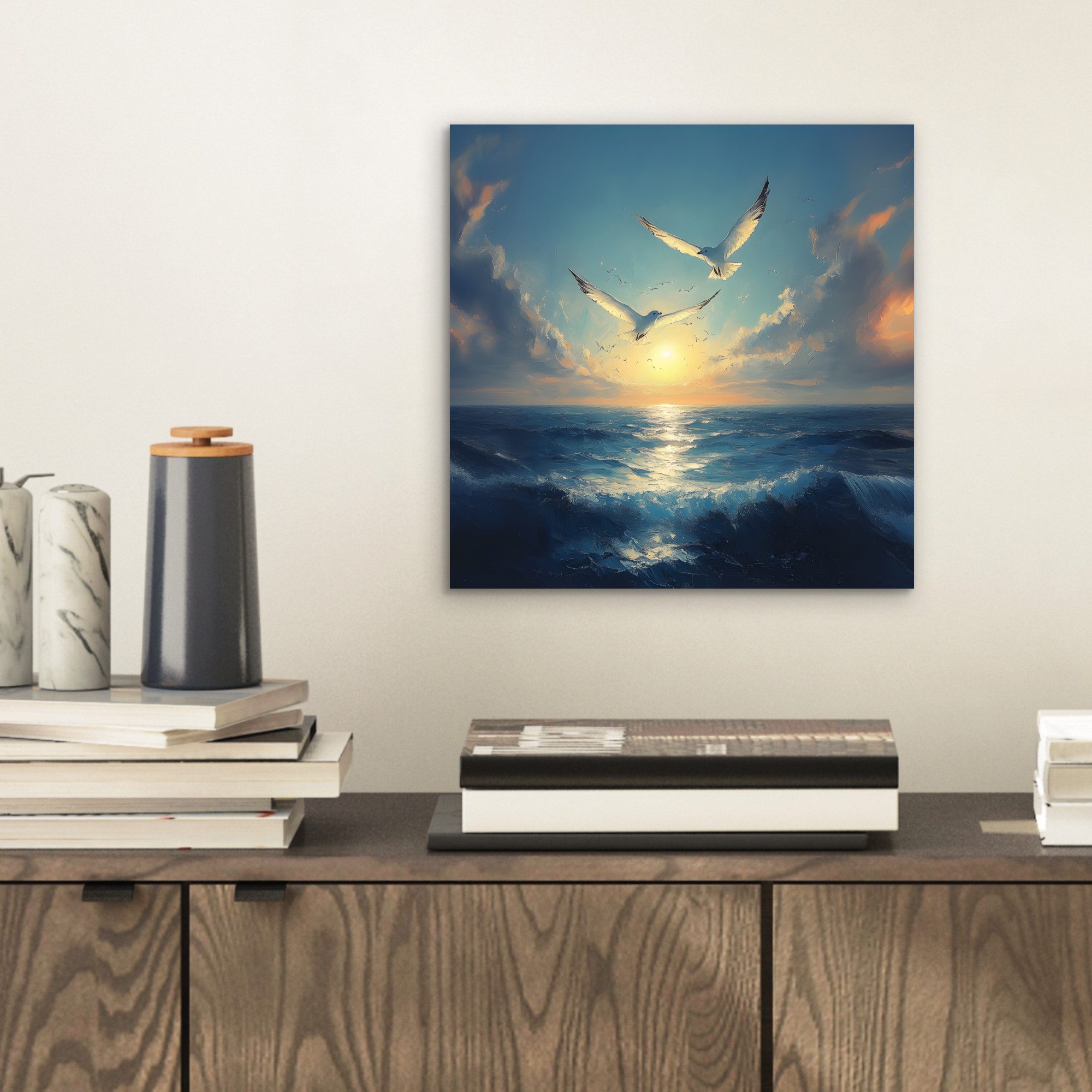 MuchoWow Metallbild Möwen - Meer - günstig online kaufen