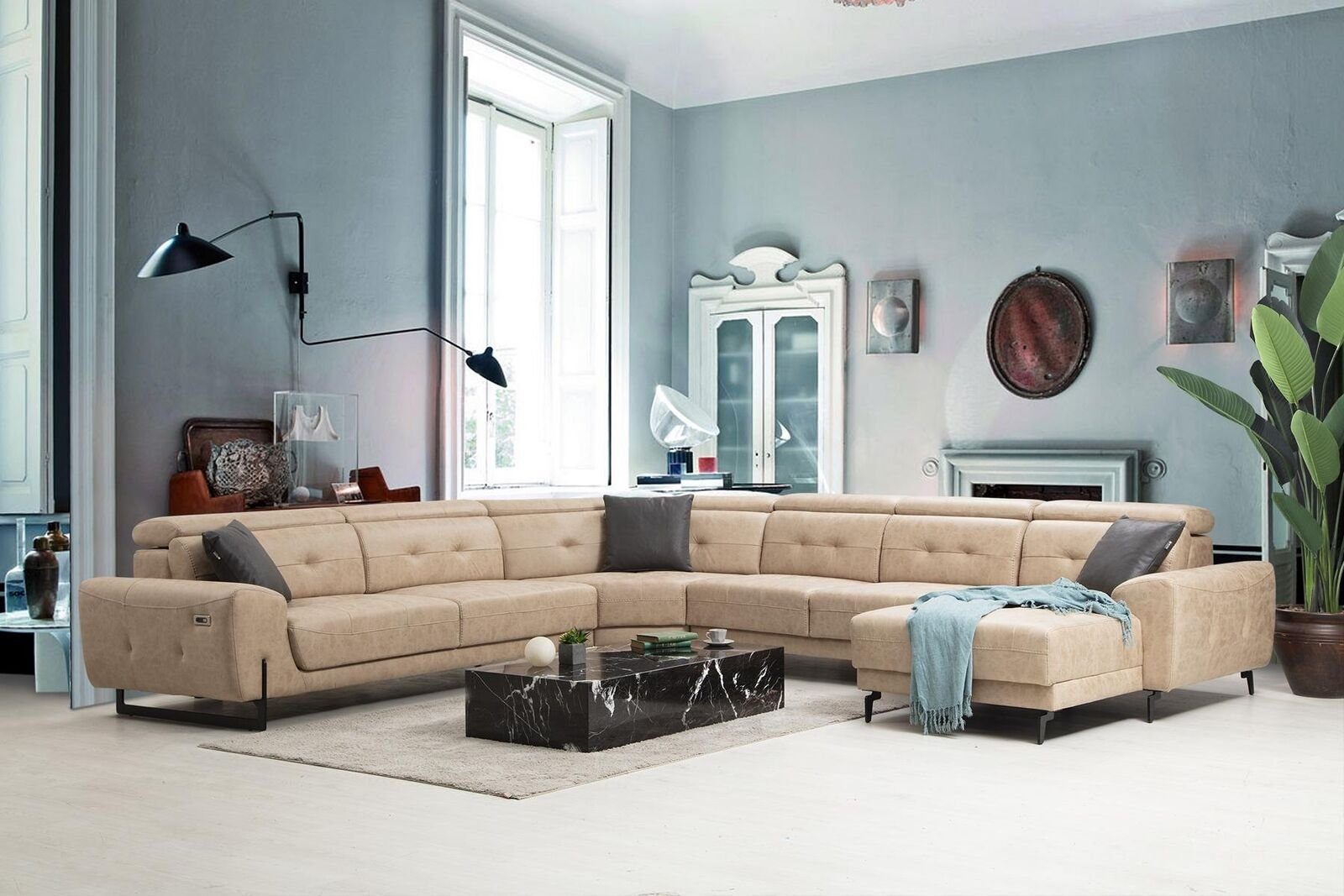 JVmoebel Ecksofa Ecksofa U-Form Sitzmöbel Designer Sitzmöbel Modern Sofa, 6 Teile, Made in Europa | Ecksofas