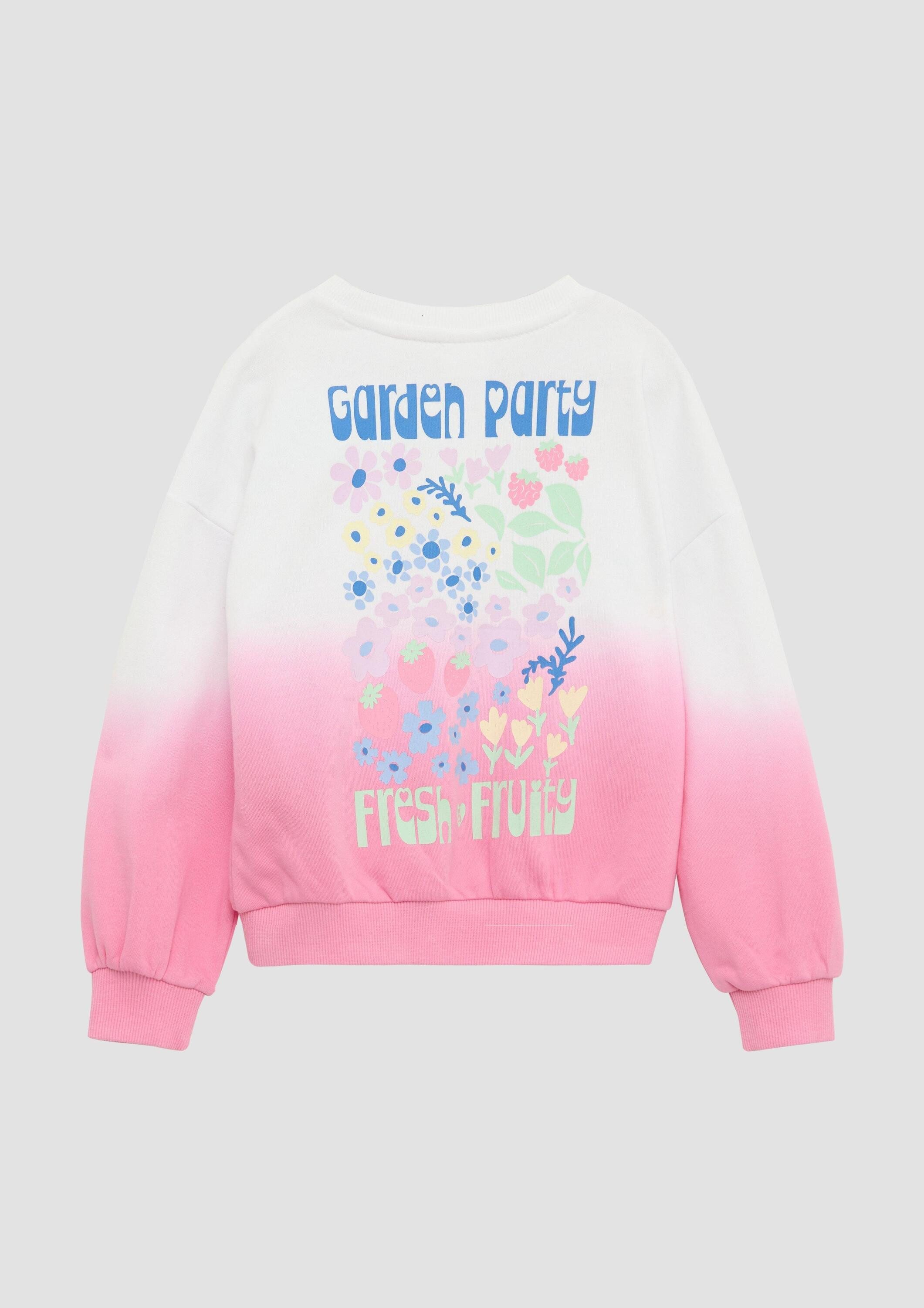 s.Oliver Sweatshirt Sweatshirt Oversized Sweatshirt mit Print und Farbverlauf