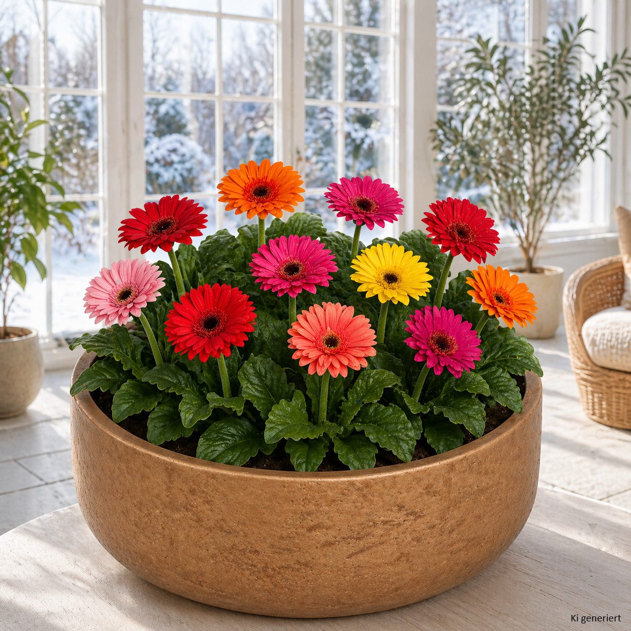 MamboCat Dekoschale Ethan Pflanzschale Größe: M Bronze Ø 29 cm Blumen Pflanzen – Bild 4 von 5