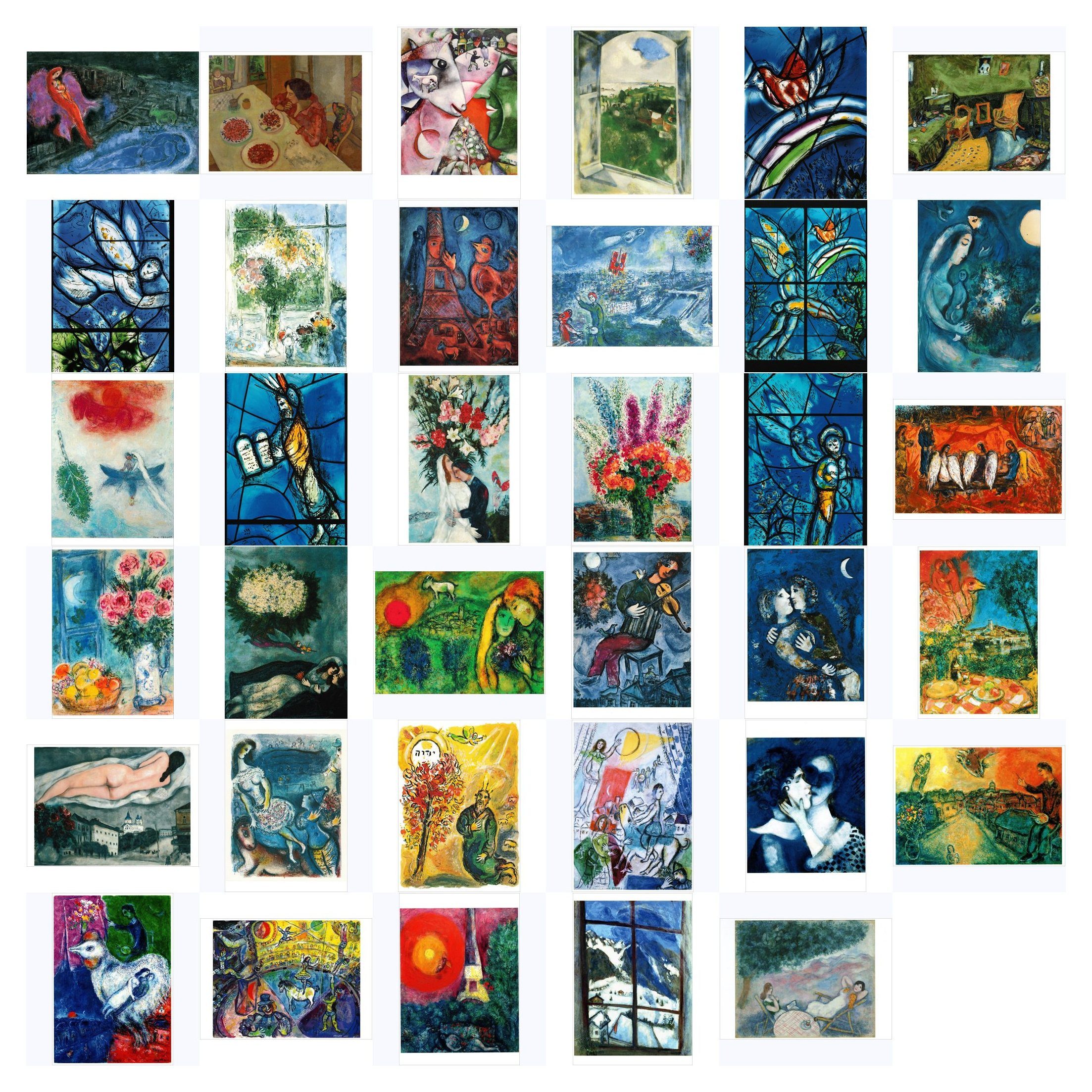 postkarten-universum.de Postkarte Kunstkarten-Komplett-Set Marc Chagall