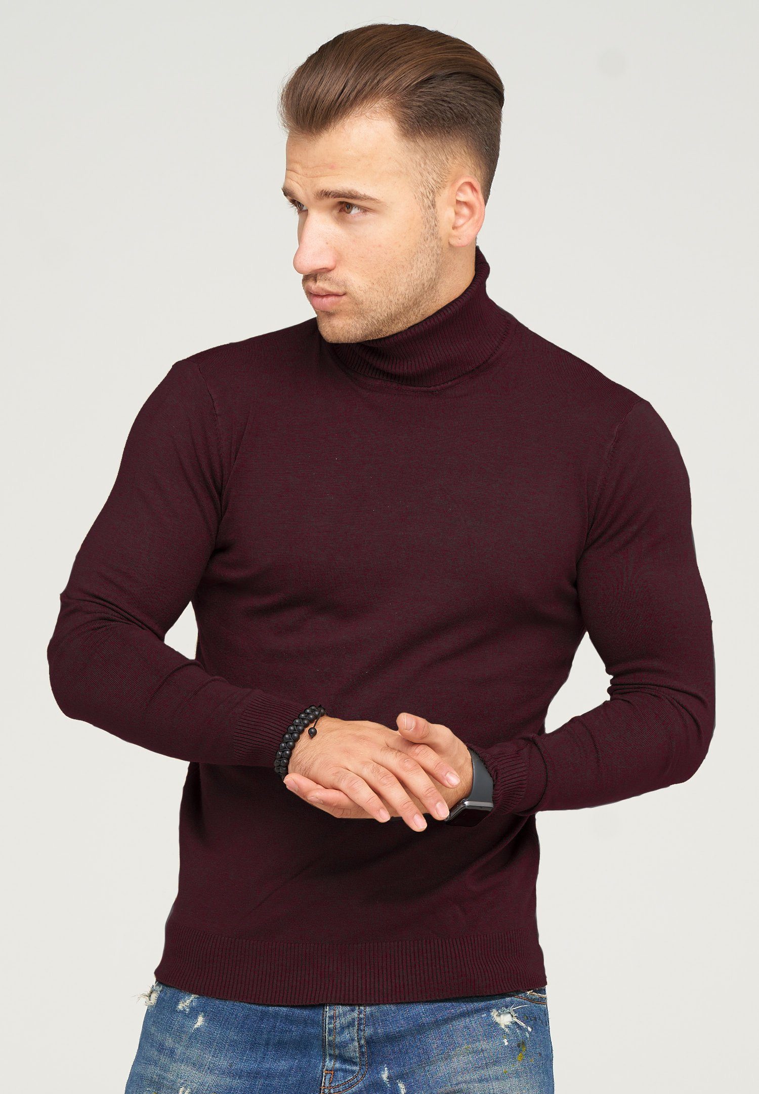 behype Rollkragenpullover TIBERIUS im modischen Slim günstig online kaufen