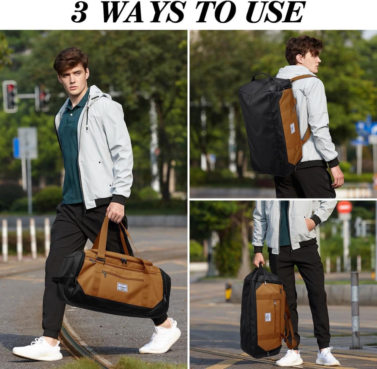 LuxusKollektion Weekender Sporttasche Herren 40L Rucksack Reisetasche Trainingstasche