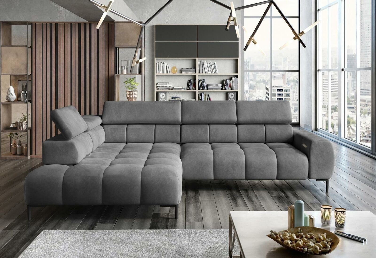JVmoebel Ecksofa Wohnlandschaft Ecksofa L-Form Textil Couch Sofa Neu, Made in Europe