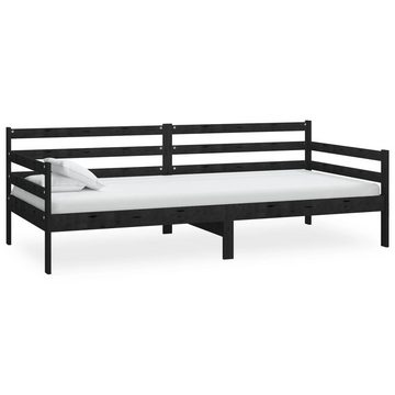 furnicato Bett Tagesbett Schwarz Kiefer Massivholz 90x200 cm