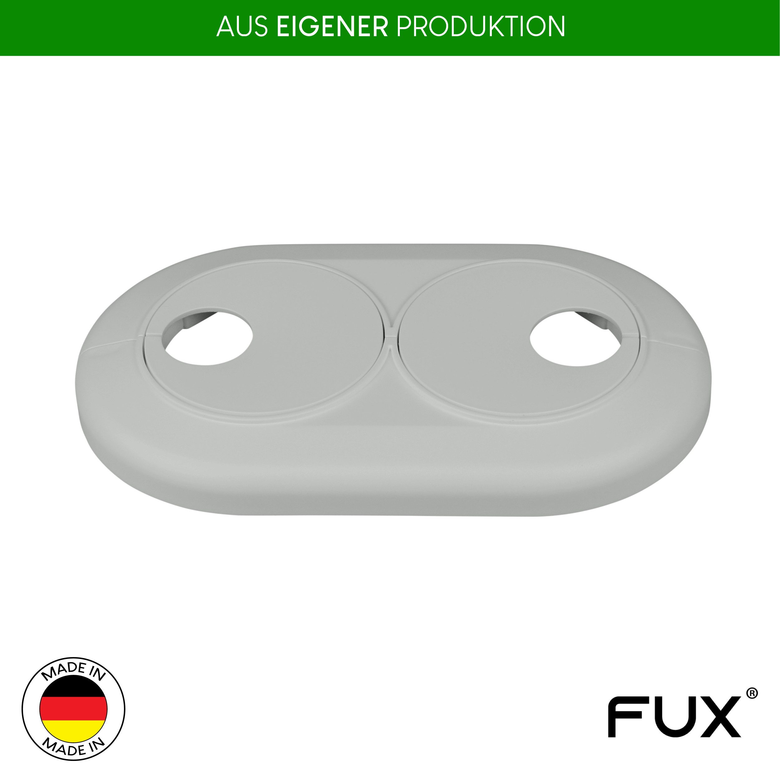 FUX Heizungsverkleidung Doppel Heizungsrohr Rosette, Rohrabstand variabel, günstig online kaufen