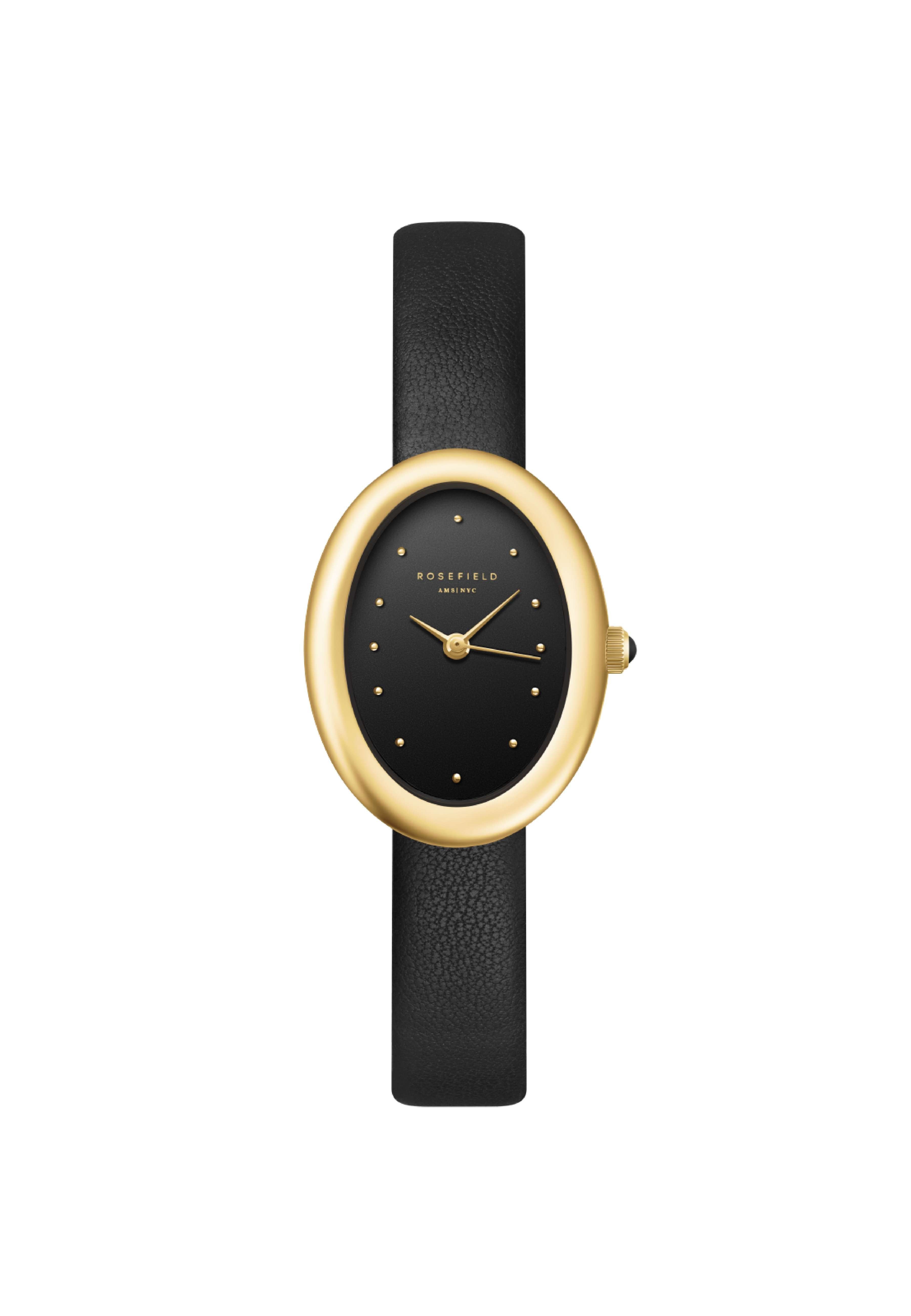 ROSEFIELD Quarzuhr ROSEFIELD Damenuhr Ovale 29mm Schwarz