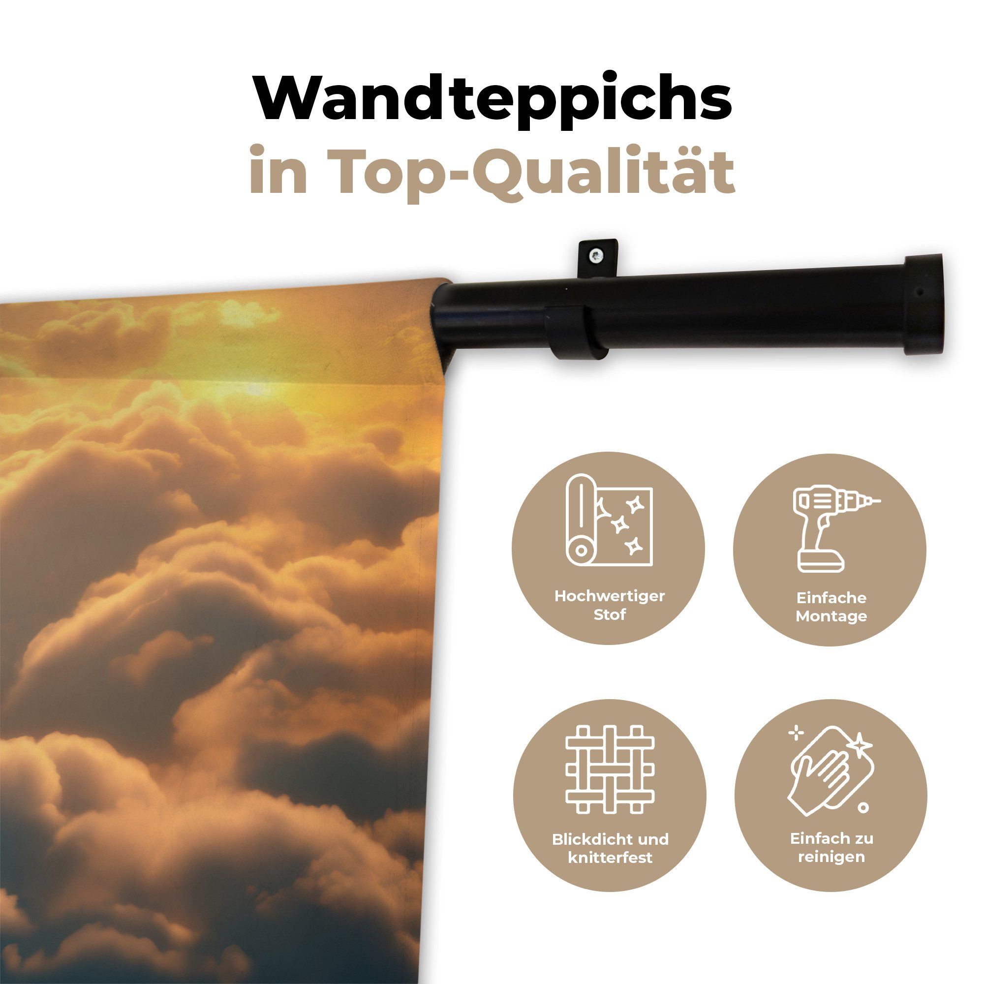 MuchoWow Wandteppich Adler - Wolken - Sonne, Rechteckig, Höhe: 3 mm, Wandteppich für Wohnzimmer, Schlafzimmer, 60x40 cm