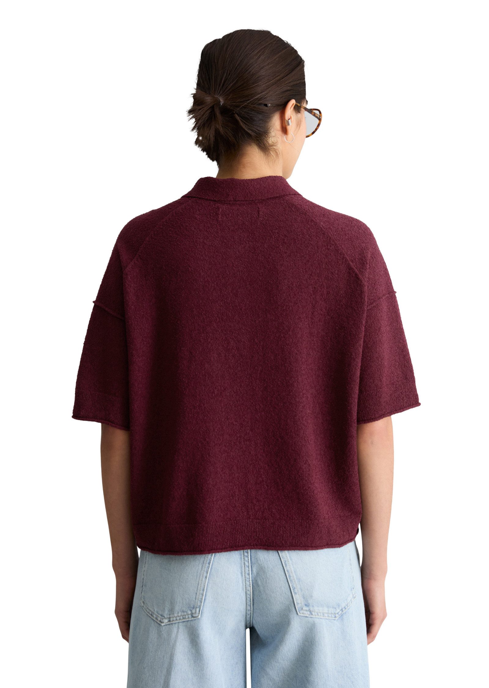 Marc O'Polo DENIM Poloshirt aus Crinkled Organic Cotton-Mix