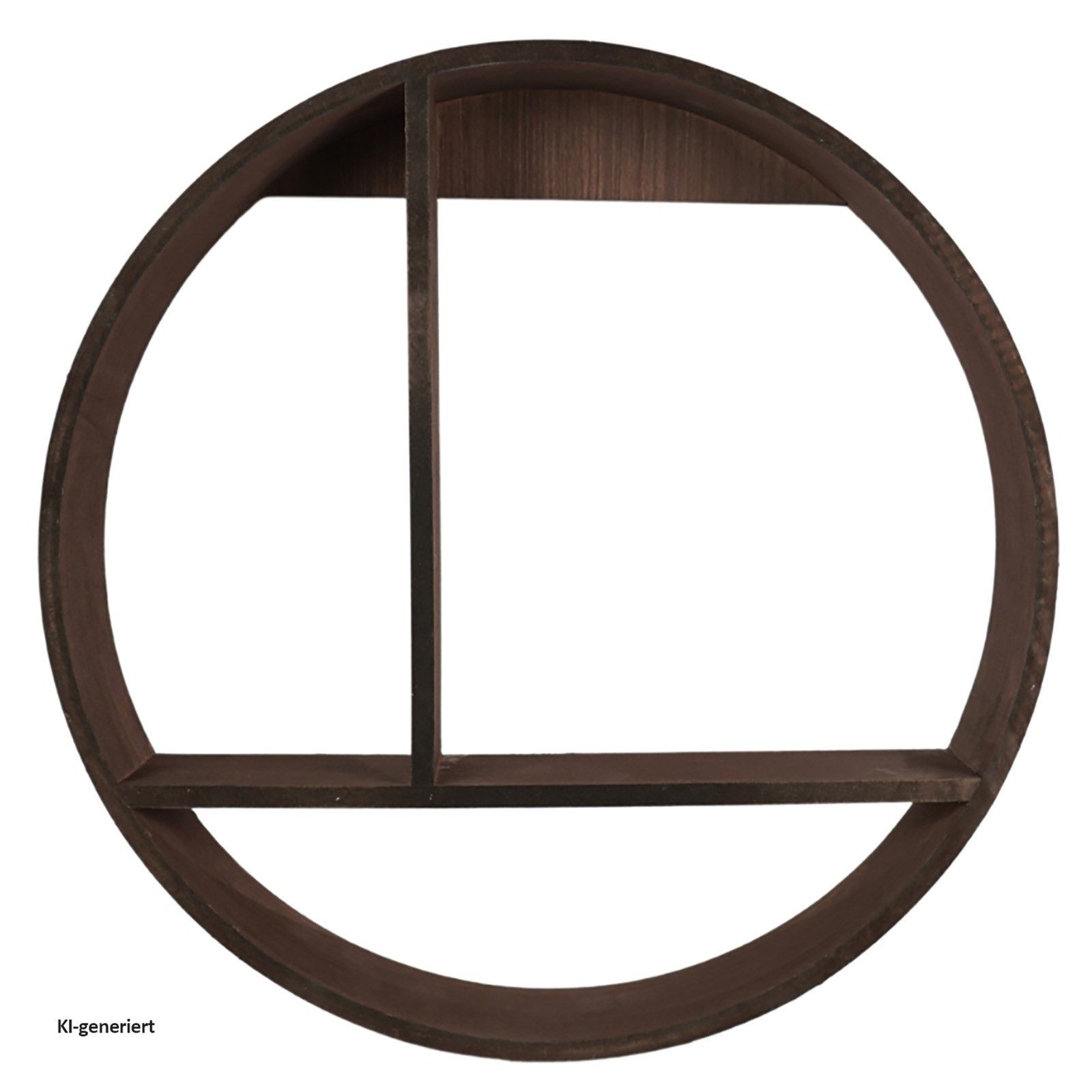 HTI-Living Wandregal Wandregal Ø 37 cm Holz Dunkelbraun, Stück 1-tlg., rundes Regal für die Wand