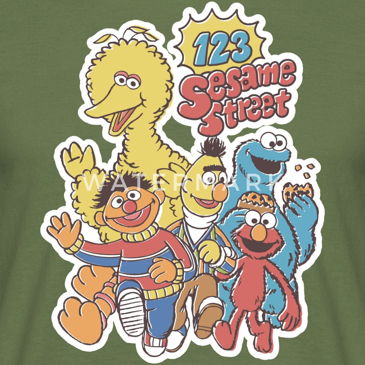 Spreadshirt T-Shirt Sesamstraße 123 Sesame Street Charaktere Männer T-Shirt (1-tlg)