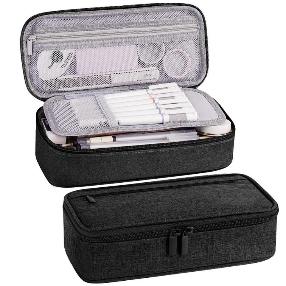 LIANNA Federmäppchen Federmäppchen groß mit Fächern für 80+ Stifte robust & organisiert, (Set, 1-tlg., 1× Federmäppchen groß mit Fächern und Netztasche), Große Kapazität, 80+ Stifte, mehrere Fächer, robust & langlebig