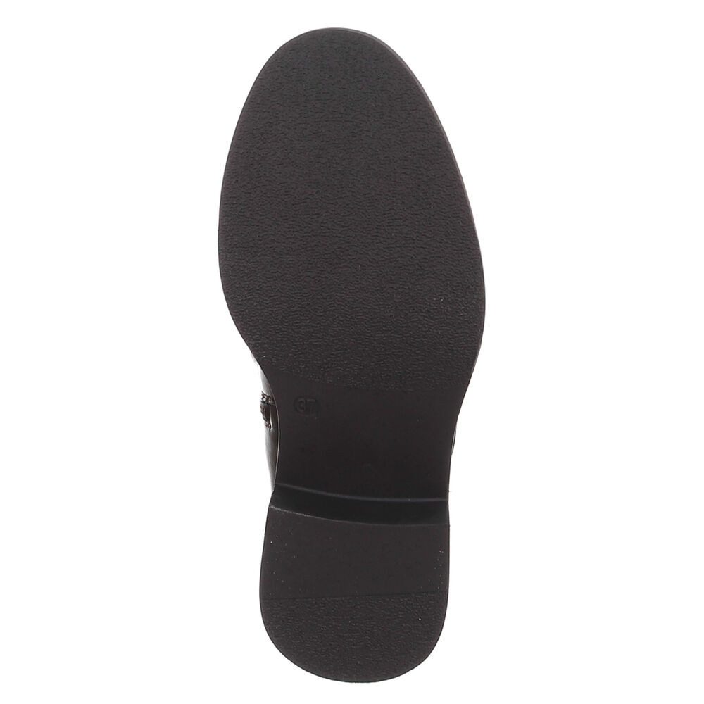 Ital-Design Damenstiefel mit Schaft und Riemendetail Stiefel (92269220) Blockabsatz Flache Stiefel in Braun