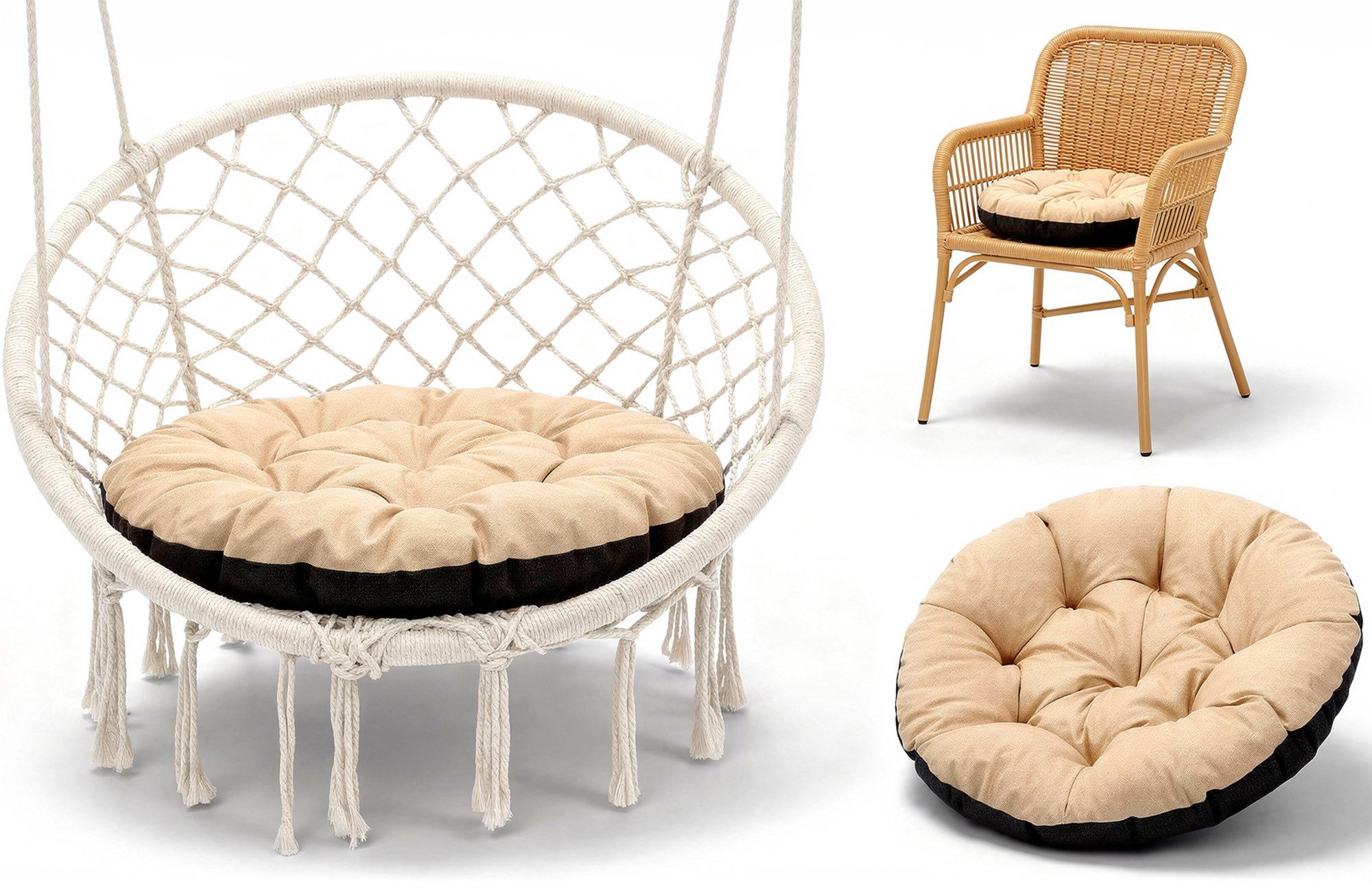 Dekokissen Hängesessel Kissen Sitzkissen für Hängeschaukel 60 cm - Outdoor