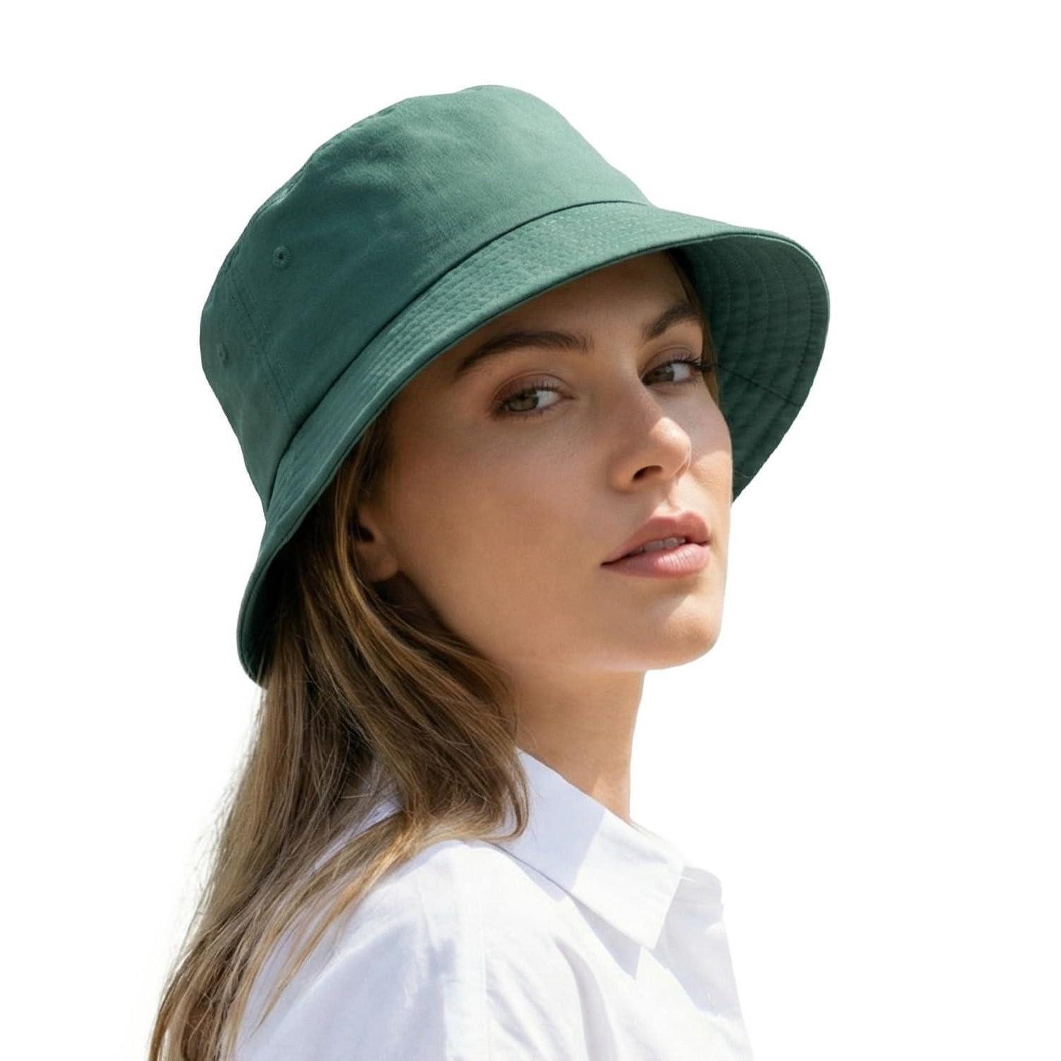 LuxusKollektion Fischerhut Fischerhut Anglerhut Sonnenhut Bucket Golfhut XXL XL Dunkelgrün L