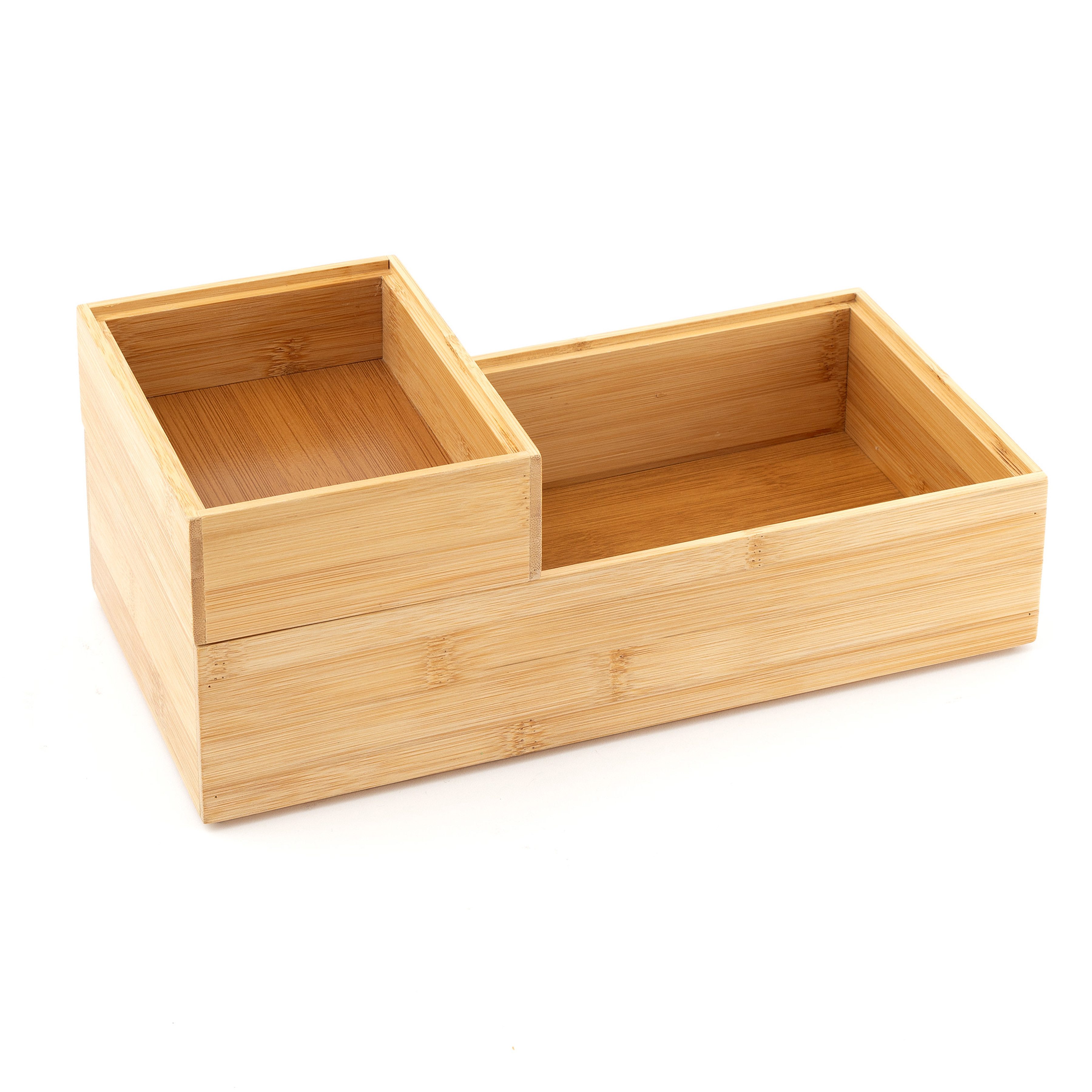 Hanseküche Хранилищаsbox Küchen Organisierer Set (Set Ordnungsboxen Holz, 2 St., Schachteln für Schubladen - unterschiedlich einsetzbar), Organisatorische Хранилища - Stapelbare Kisten