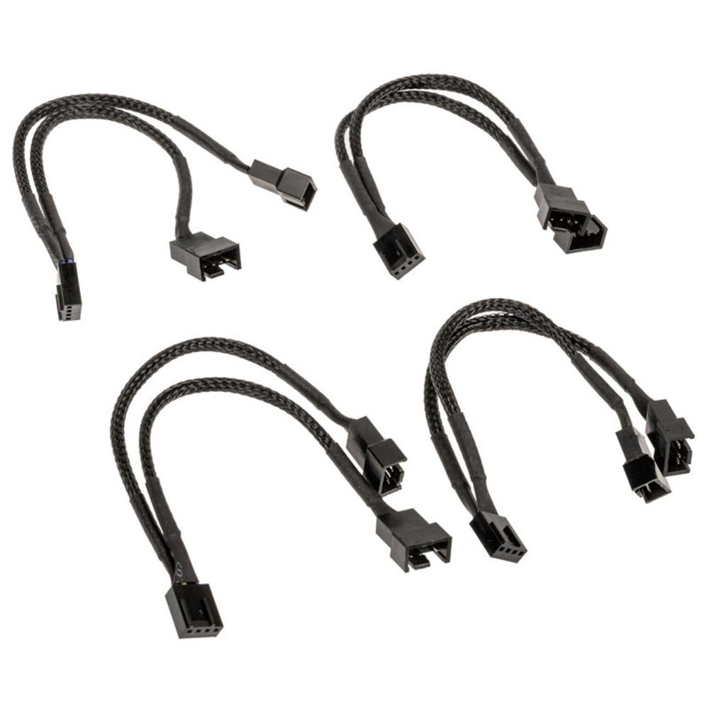 Akasa Computer-Kühler Akasa PWM Lüftersplitter, 4er Pack PC Lüftersteuerung Schwarz