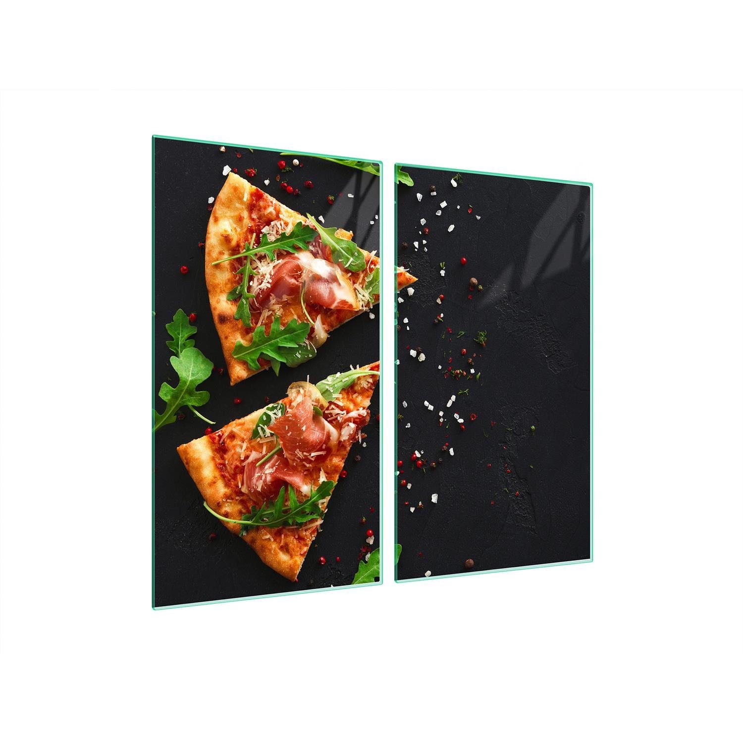 Decorwelt Herd-Abdeckplatte Herdabdeckplatte Ceranfeld Abdeckung Abdeckplatte Schneidebrett Pizza, (2x30x52, 2 tlg), für alle Herdarten excl. Gasherde