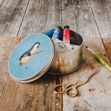 Mr. & Mrs. Panda Aufbewahrungsdose Pinguin Angler - Eisblau - Geschenk, Motivation, Geschenkidee, Vorrat (1 St), Stabile Konstruktion