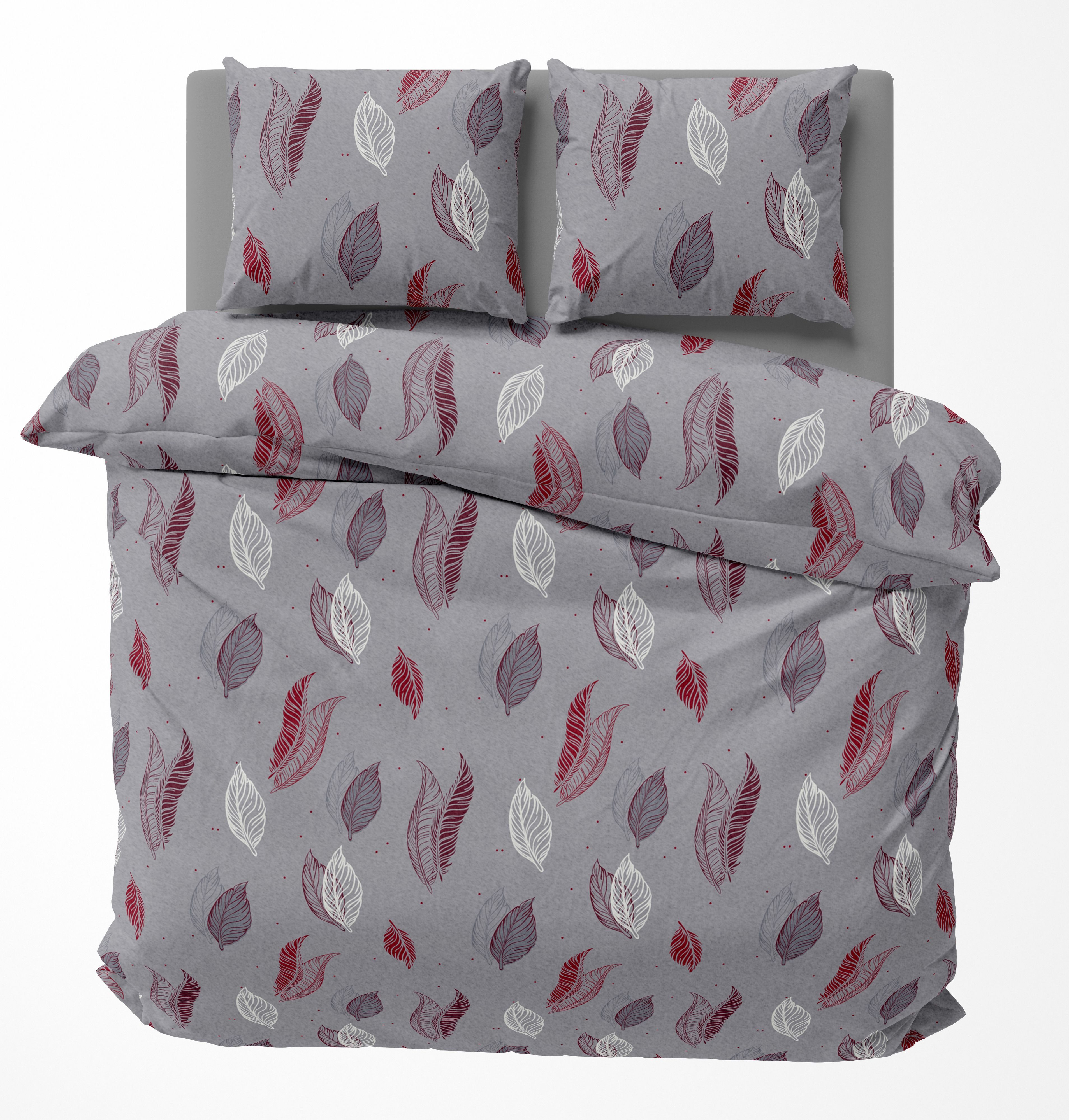 One Home Bettwäsche Leaves, Fleece, 3 teilig, Blätter modern, kuschelig fla günstig online kaufen